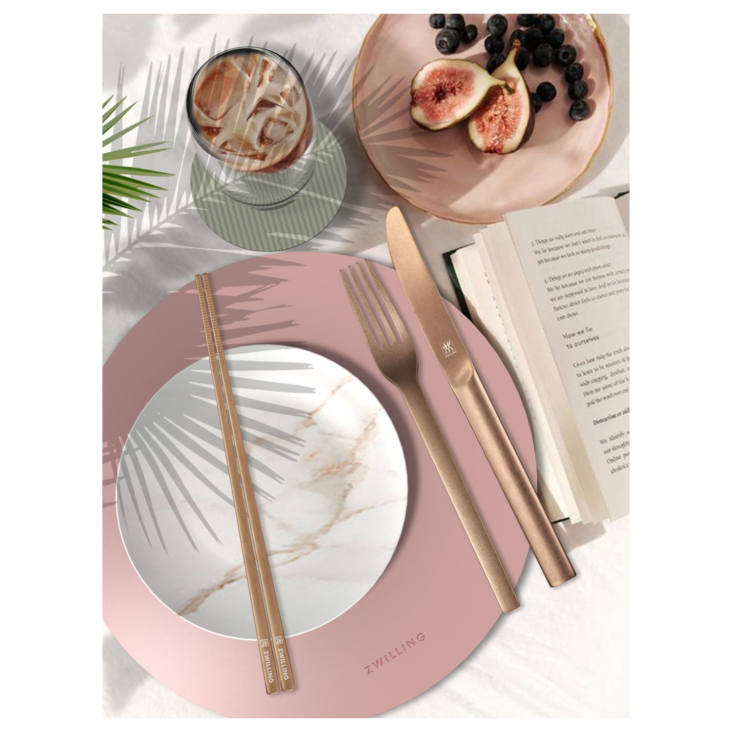 Ensemble de coutellerie 24 pièces Minimale DE ZWILLING avec revêtement PVD rose doré