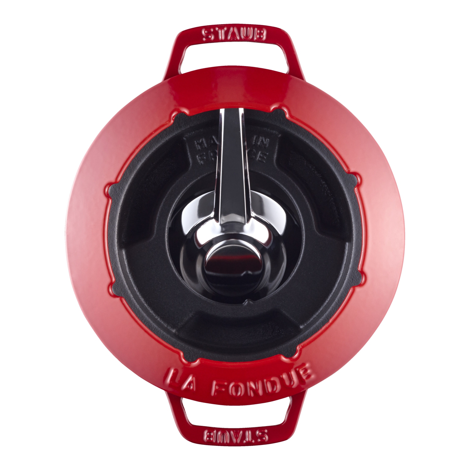 STAUB Specialities Cast Iron Fondue Set, Cherry