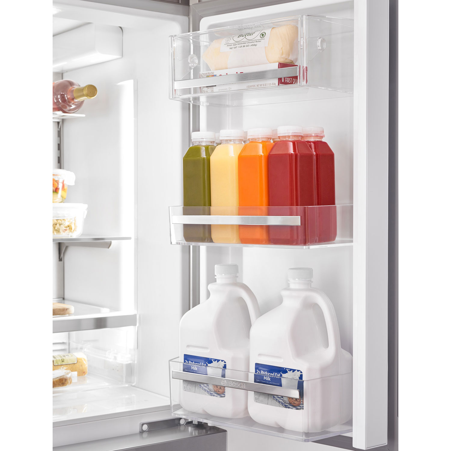 Bosch 36" 20.8 Cu. Ft. French Door Refrigerator with Water & Ice Dispenser - Stainless Steel