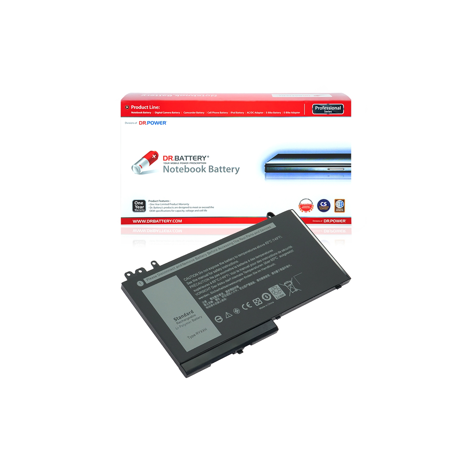 DR. BATTERY - Replacement Laptop Battery RYXXH for Dell Latitude E5550 E5450 E5250 15 5000 12 5000 Series 05TFCY 09P402 5TFCY [11.1V / 40Wh] **Free