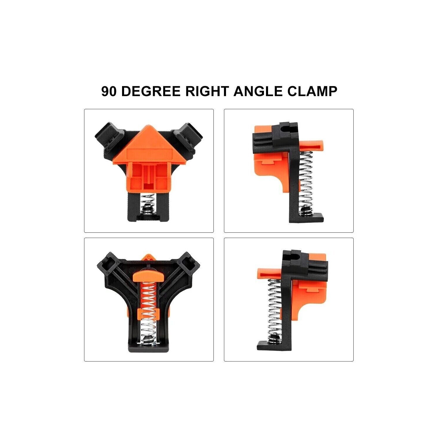 Pinces d'angle à angle droit à 90 degrés, 4 pinces à bois réglables pour le soudage, le perçage, la réparation de meubles, la fabrication de