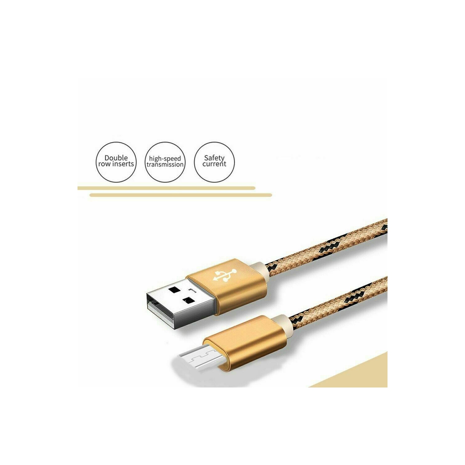 Câble micro USB tressé nylon de 6 pi Chargeur rapide USB vers micro USB 2.0 Câble de chargement Android pour Galaxy S7 S6 S5 Edge A10, J3 prime,