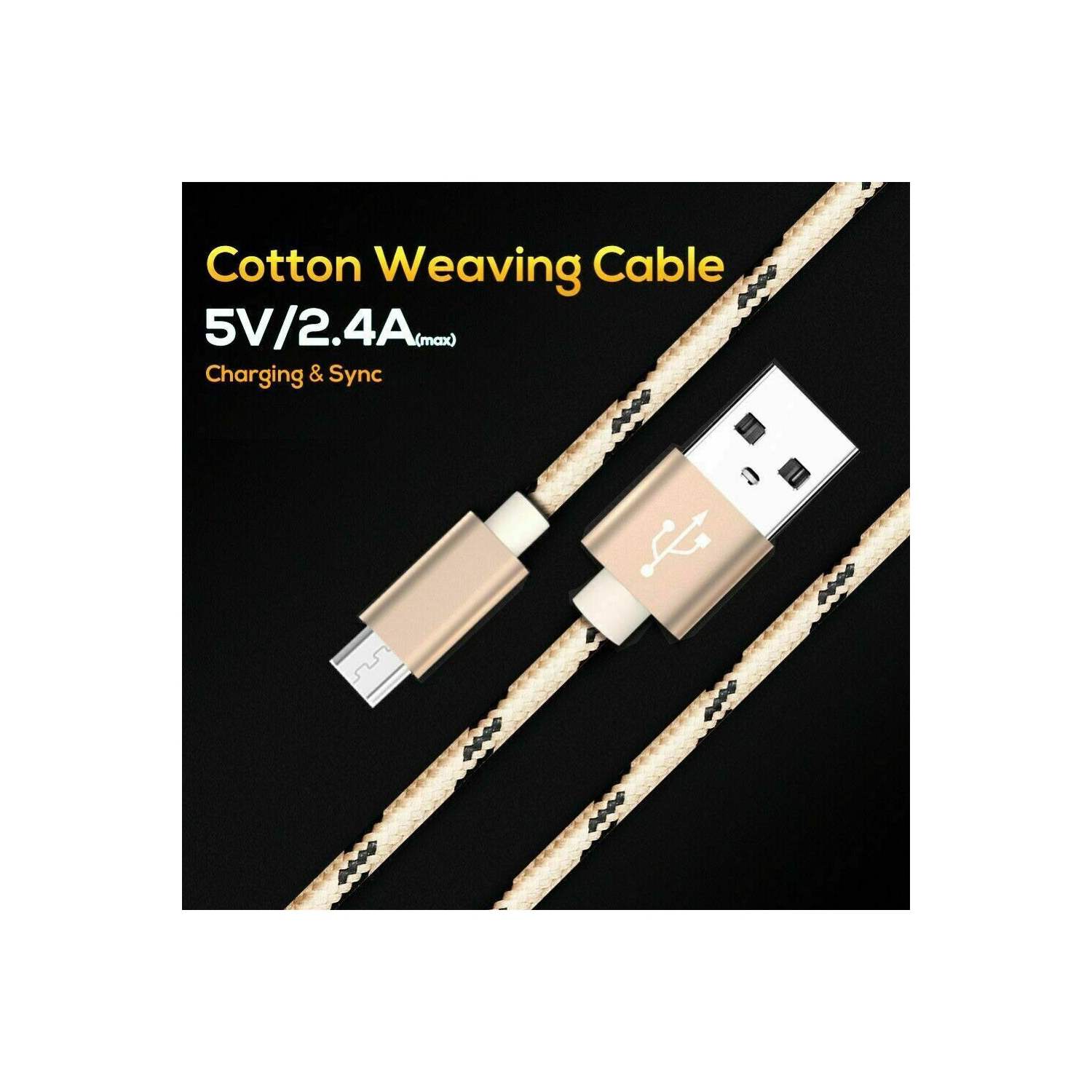 6ft Micro USB Cable Nylon Braided Fast Quick Charger USB to Micro USB 2.0 Android Charging Cord for Galaxy S7 S6 S5 Edge A10, J3 Prime, Redmi Note 5