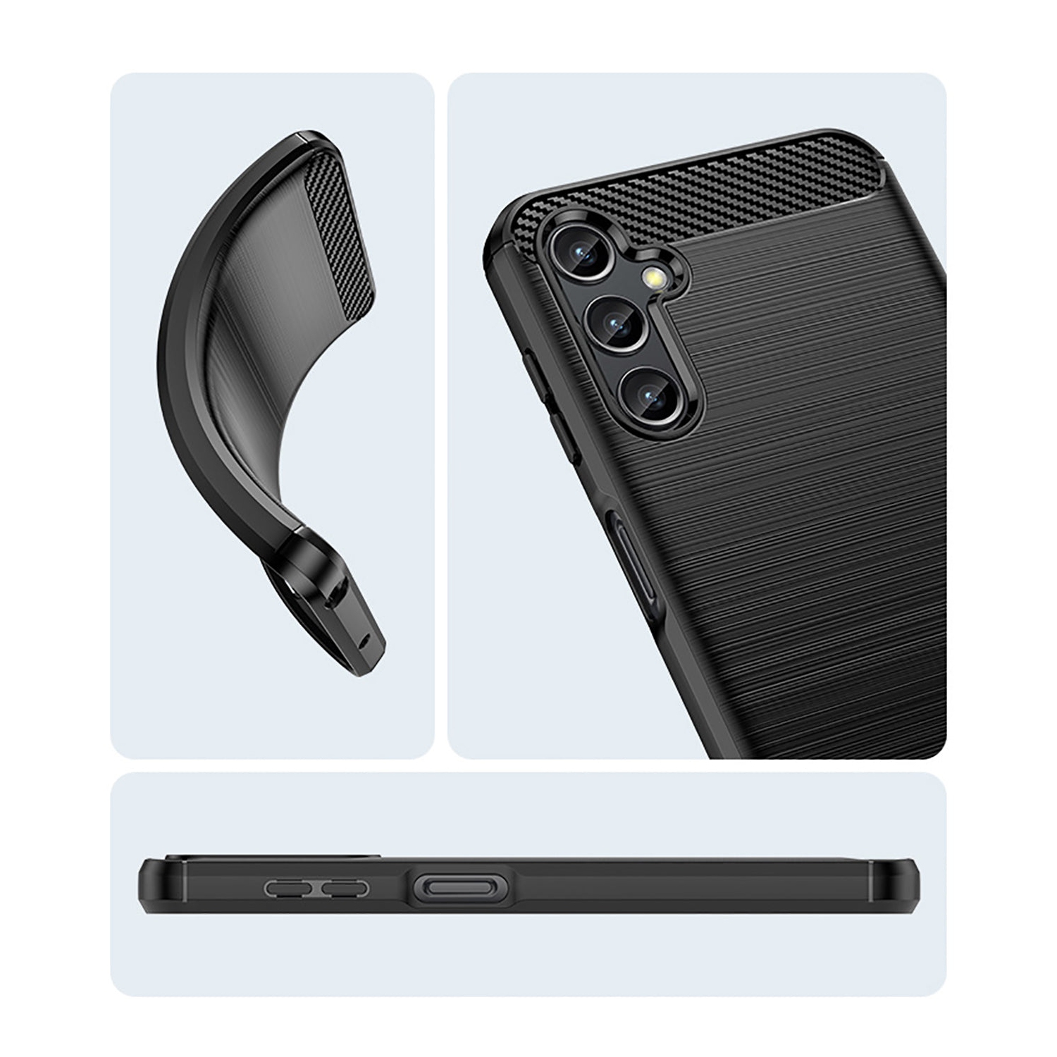 PANDACO – Étui en métal brossé bleu marine pour Galaxy A14 de Samsung