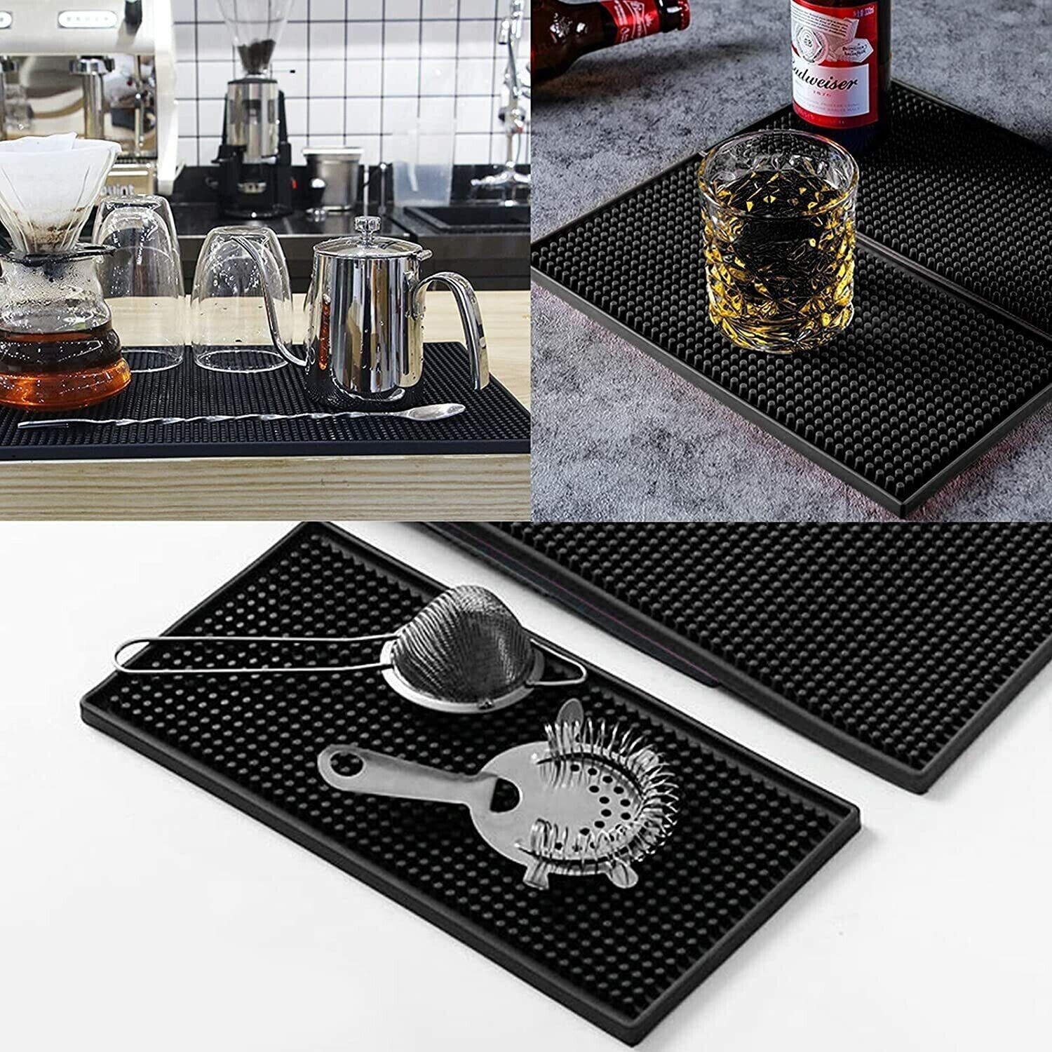 ISTAR Bar Mat for Cocktail and Coffee Bar 60x30cm Rubber Bar Service Spill Mat for Cocktail Bartender Coffee Bar or Countertop Mats Glass Drying Mat