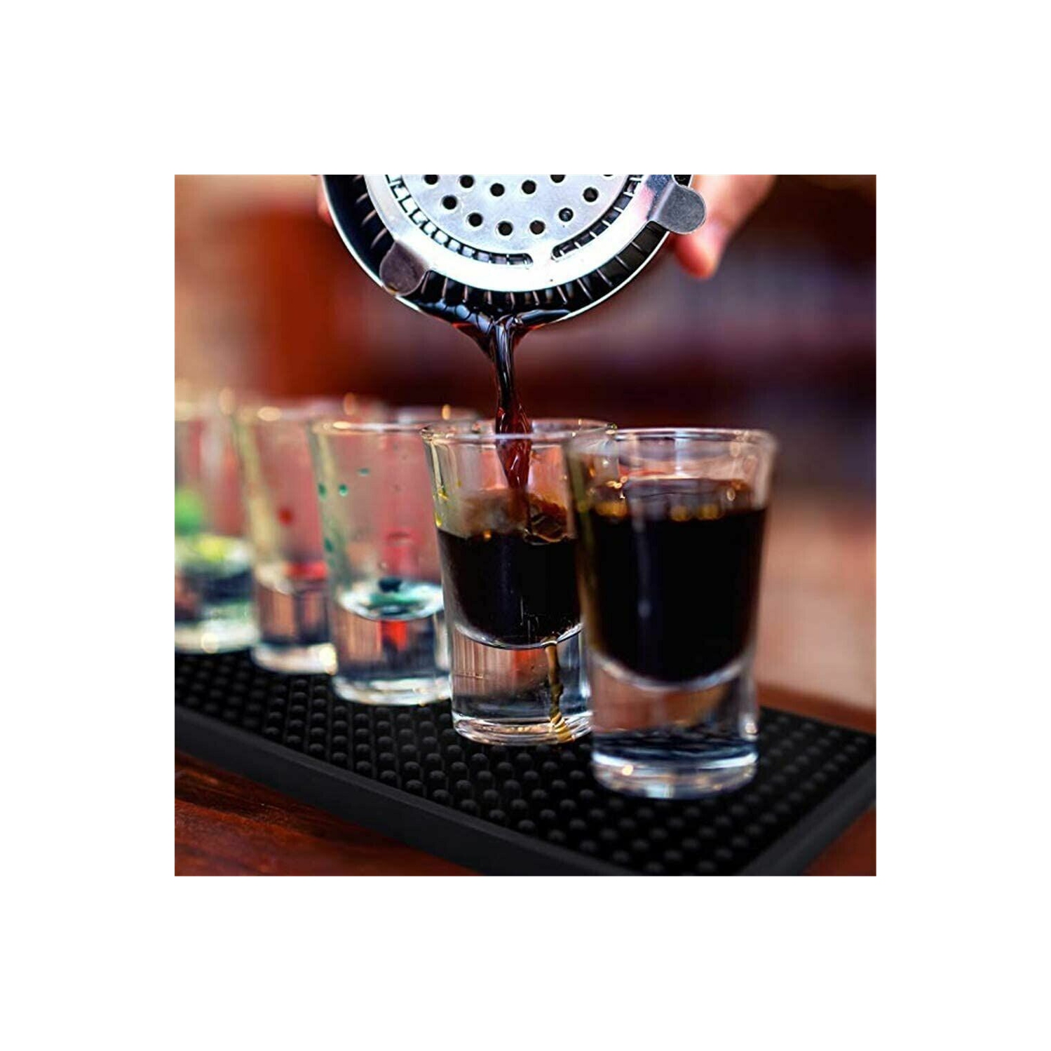 ISTAR Bar Mat for Cocktail and Coffee Bar 60x30cm Rubber Bar Service Spill Mat for Cocktail Bartender Coffee Bar or Countertop Mats Glass Drying Mat