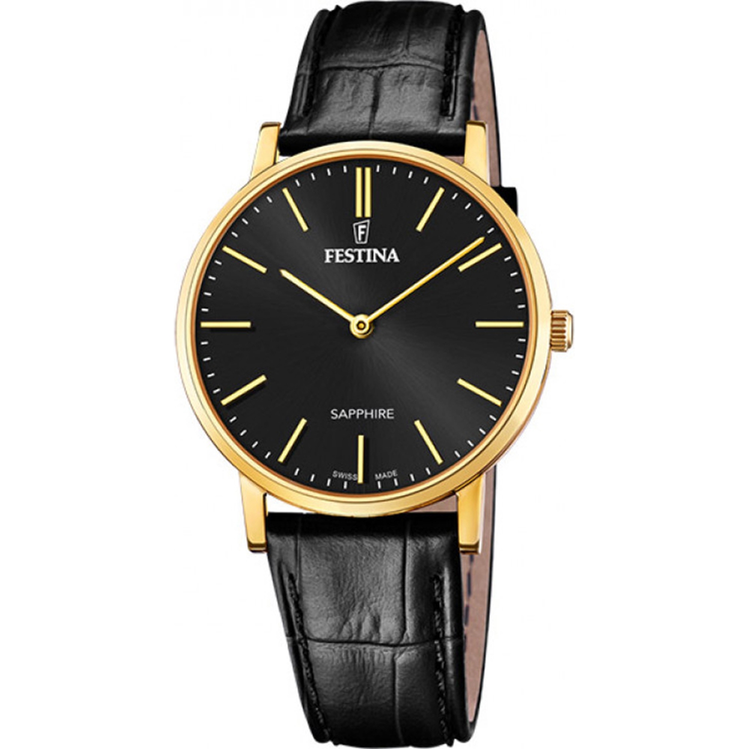 Festina F20016/3 Swiss Made Leather Watch In Black