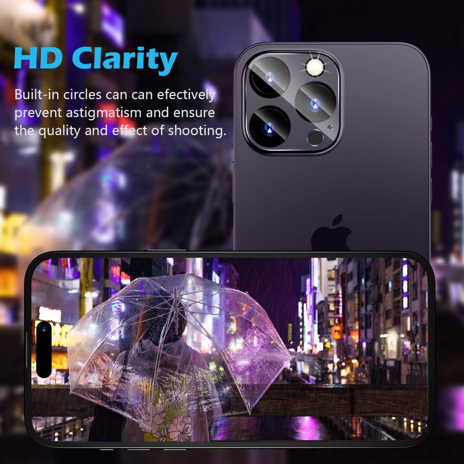 3 Pack Camera Lens Protector Compatible with iPhone 14 Pro 6.1" & iPhone 14 Pro Max 6.7" 2022, Ultra HD Clear Tempered Glass Film, 9H Hardness