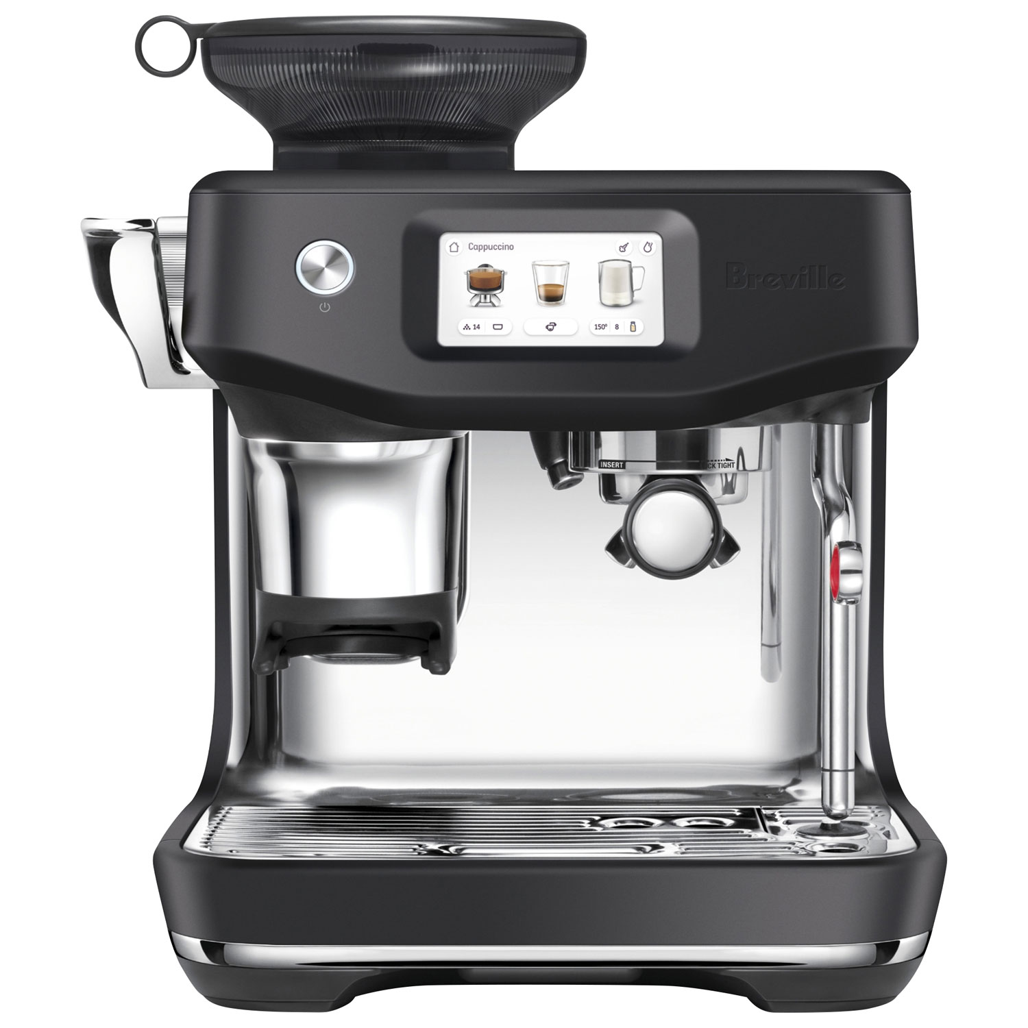 Breville Barista Touch Impress Espresso Machine with Frother & Coffee Grinder - Black Truffle