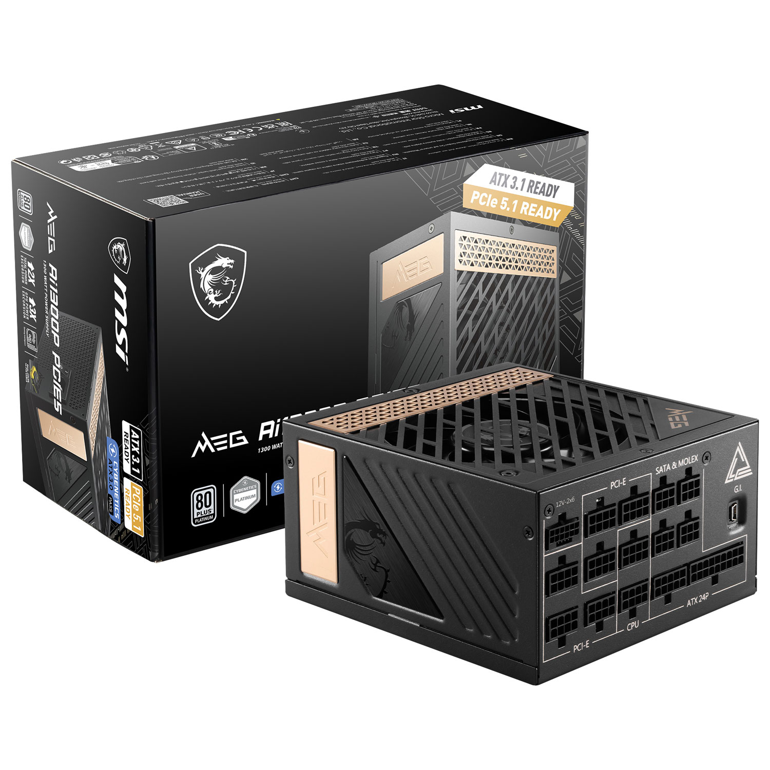 MSI 80 Plus Platinum MEGAi1300P 1300-Watt ATX Modular Power