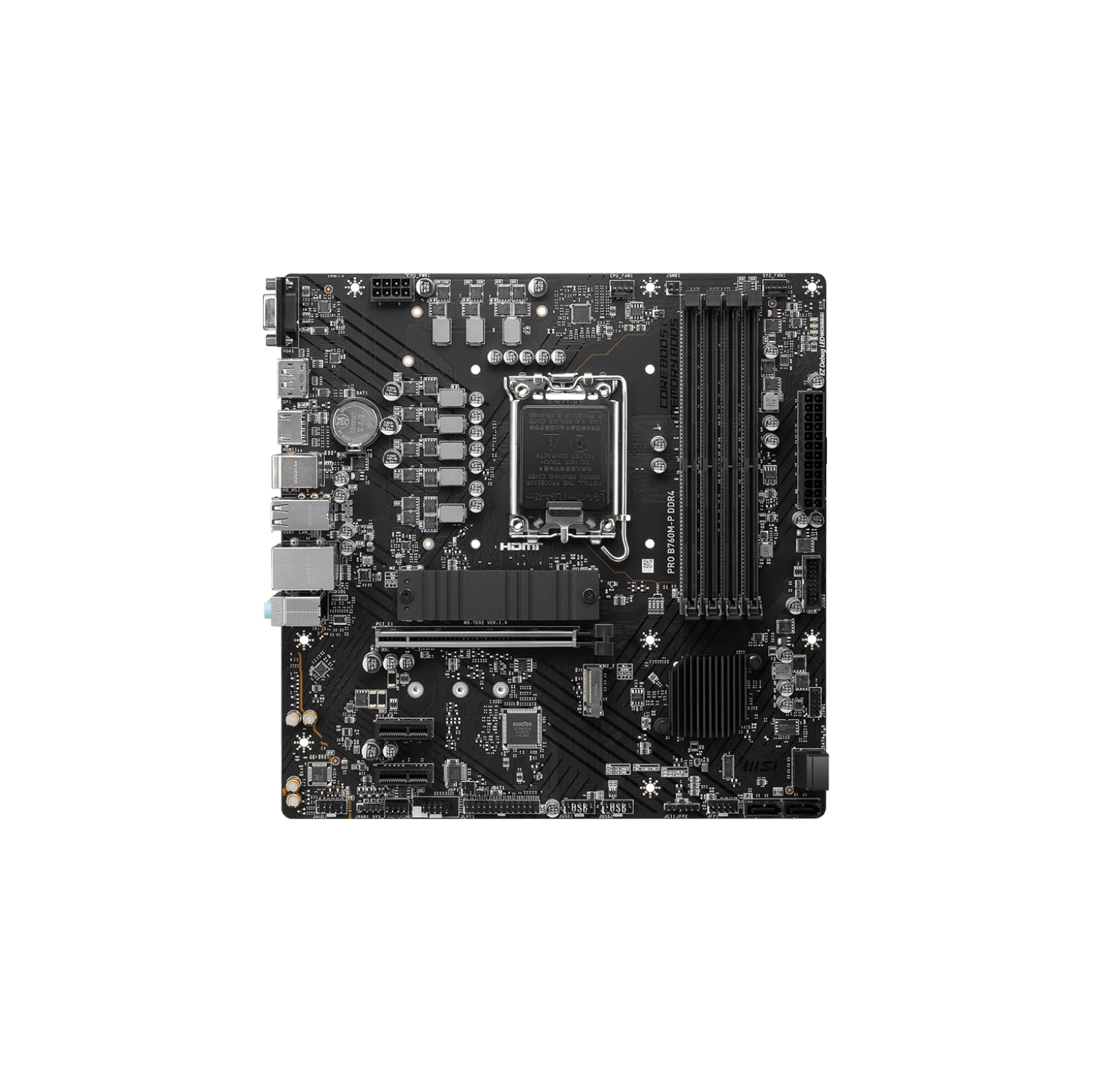 MSI PRO B760&nbsp;M-P DDR4, Intel B760, mATX LGA Socket 1700, prend en charge le processeur Intel® 12th/13th génération, 4 DIMM DDR4, PCIe 4,0, M.2 x