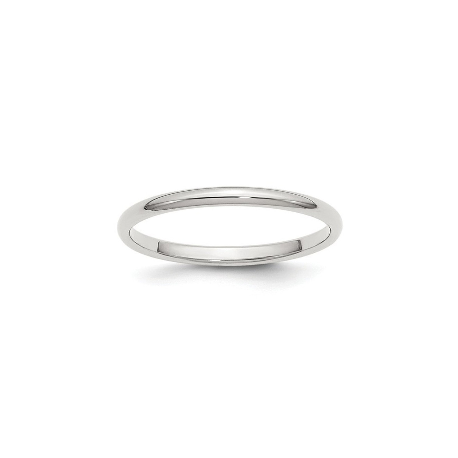 Ladies 2mm Wedding Band Ring in Sterling Silver