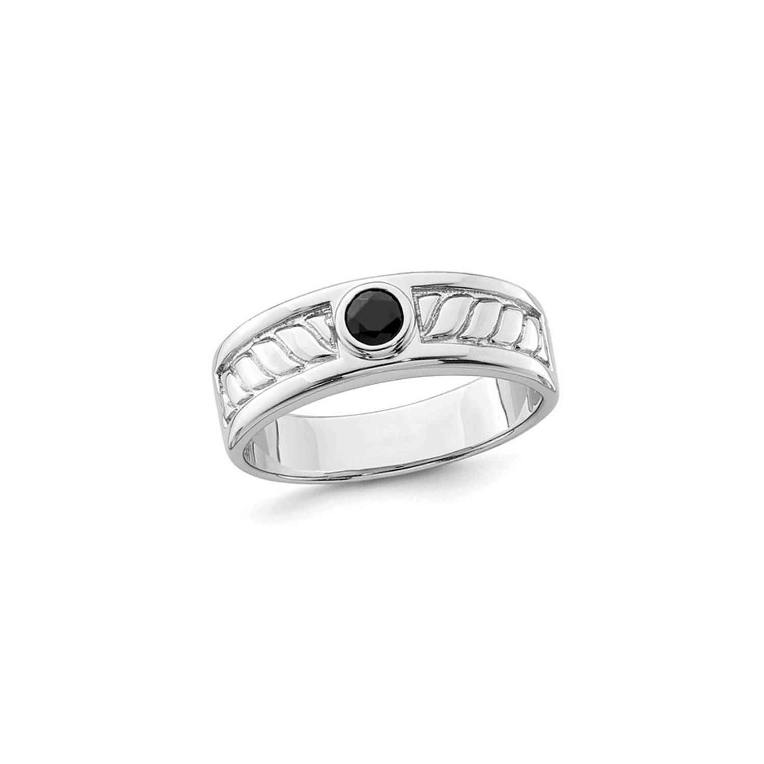 Mens 1.50 Carat Black Onyx Ring in Sterling Silver