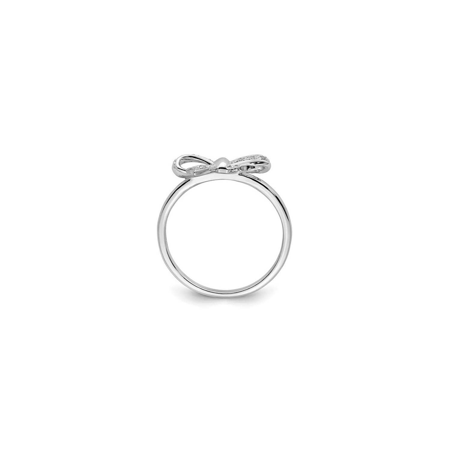 Bague en ruban en argent sterling rehaussé diamant