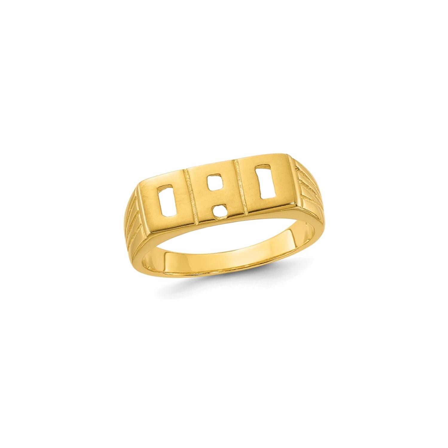 Mens DAD Ring in Yellow Plated Polished Sterling Silver
