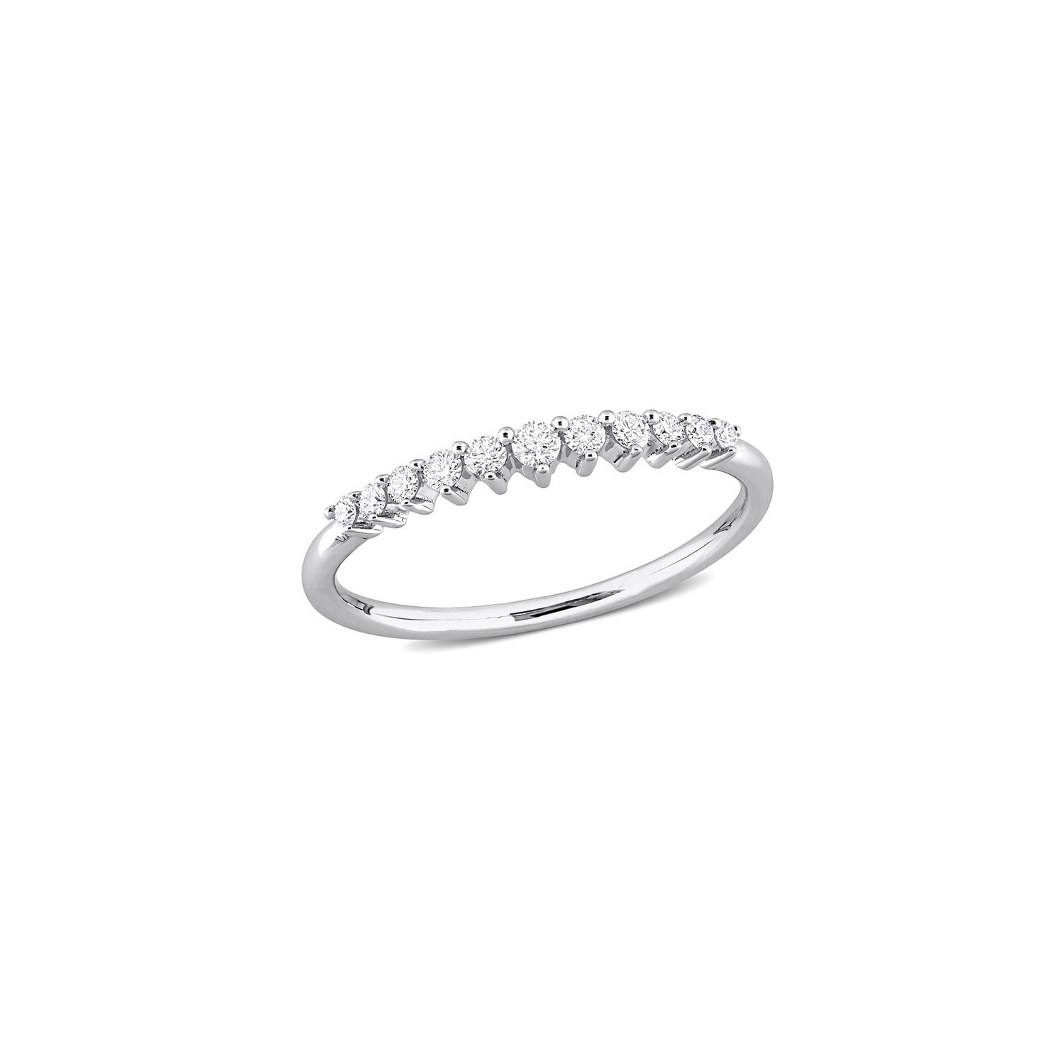 1/5 Carat Diamond Wedding Semi-Eternity Ring in 14k White Gold