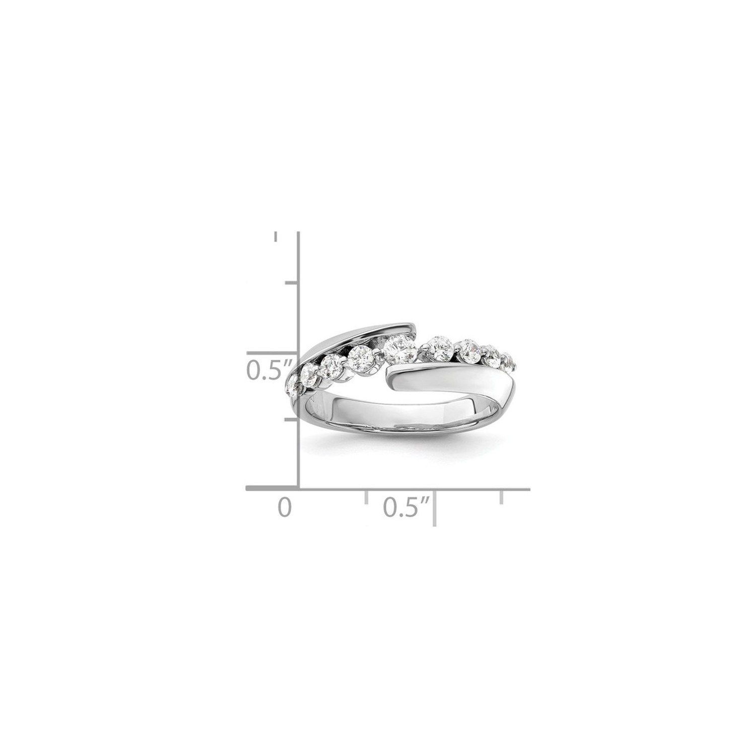 1/2 Carat Lab-Grown Diamond Anniversary Band Ring in 14K White Gold (SIZE 7)