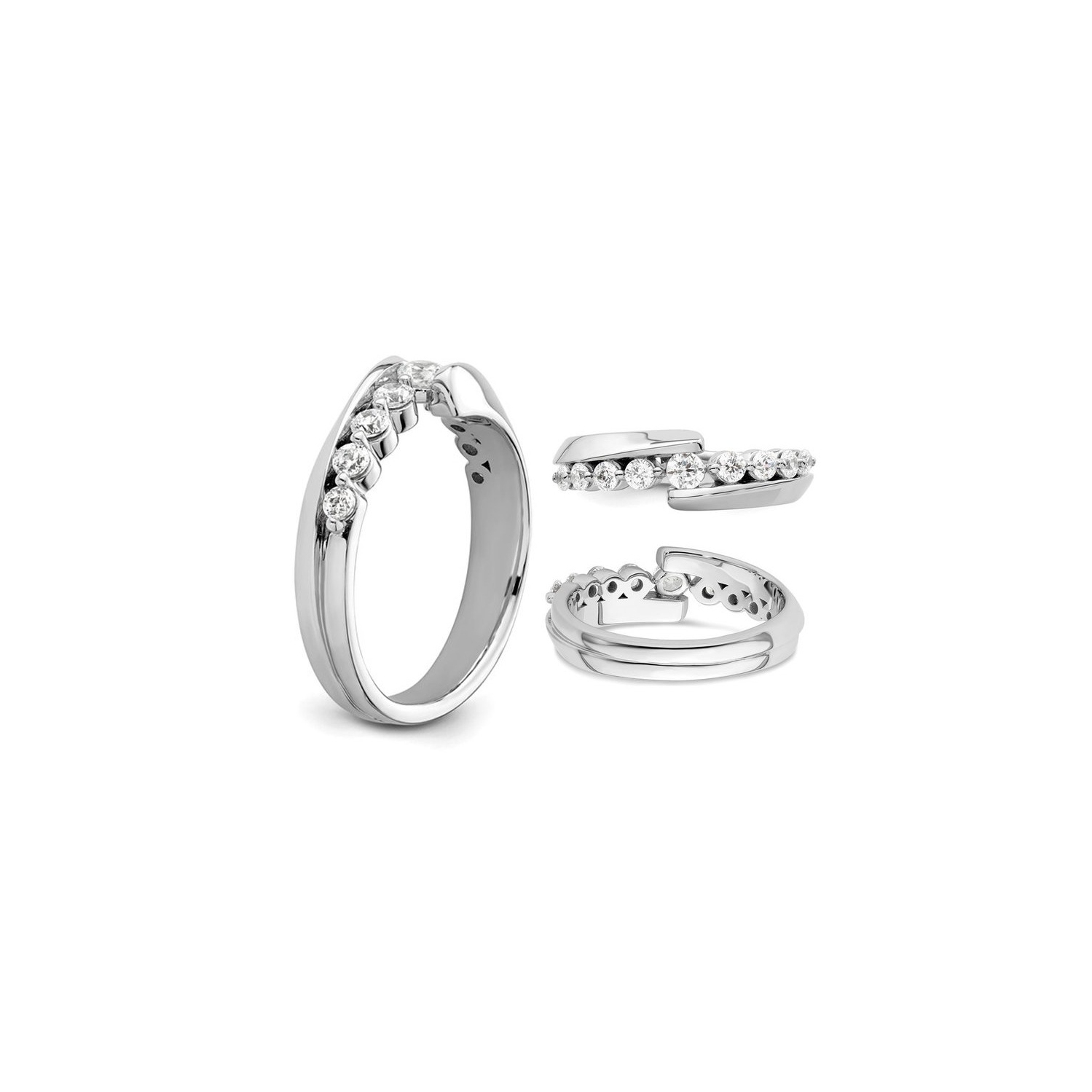 1/2 Carat Lab-Grown Diamond Anniversary Band Ring in 14K White Gold (SIZE 7)