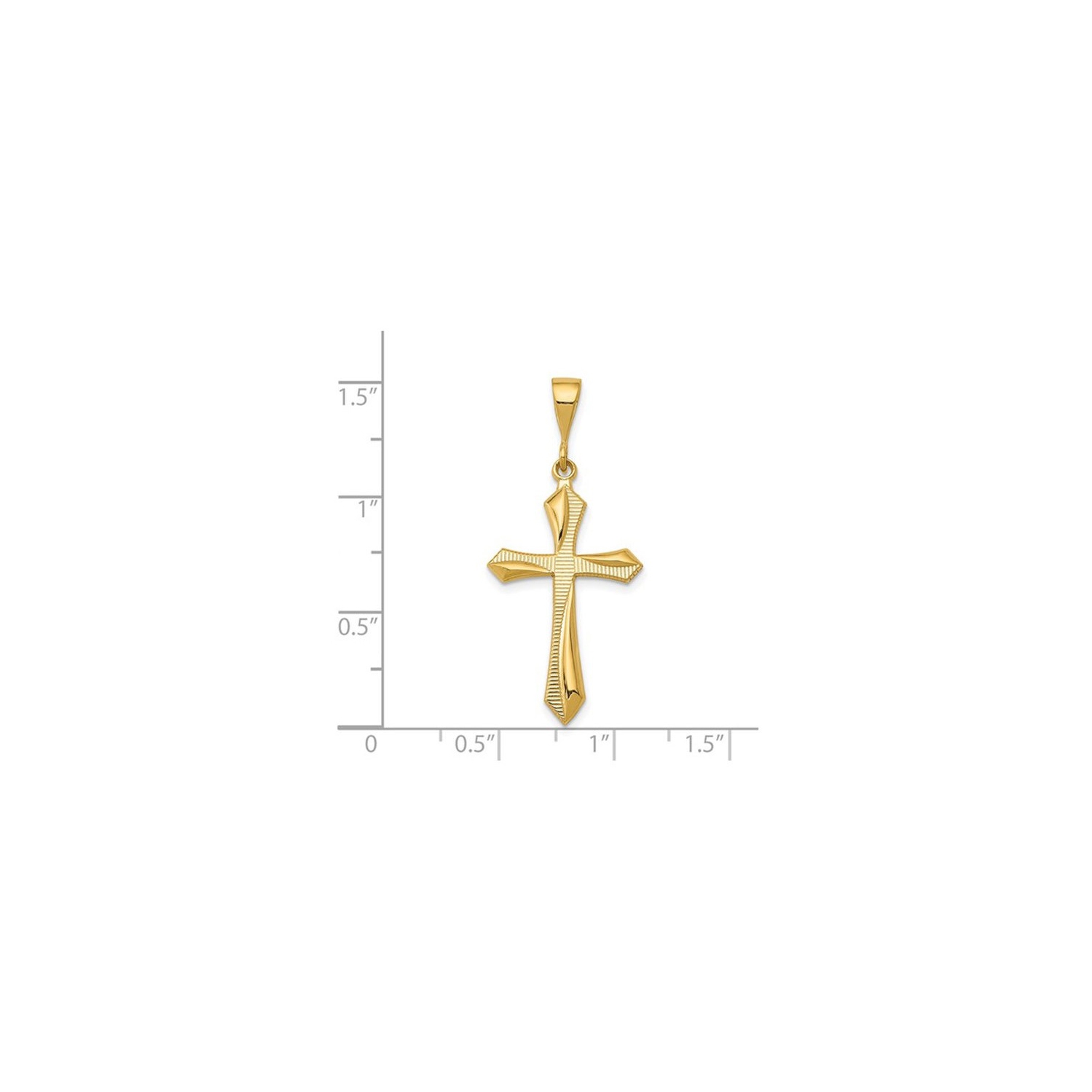 14K Yellow Gold Passion Cross Pendant Necklace with Chain