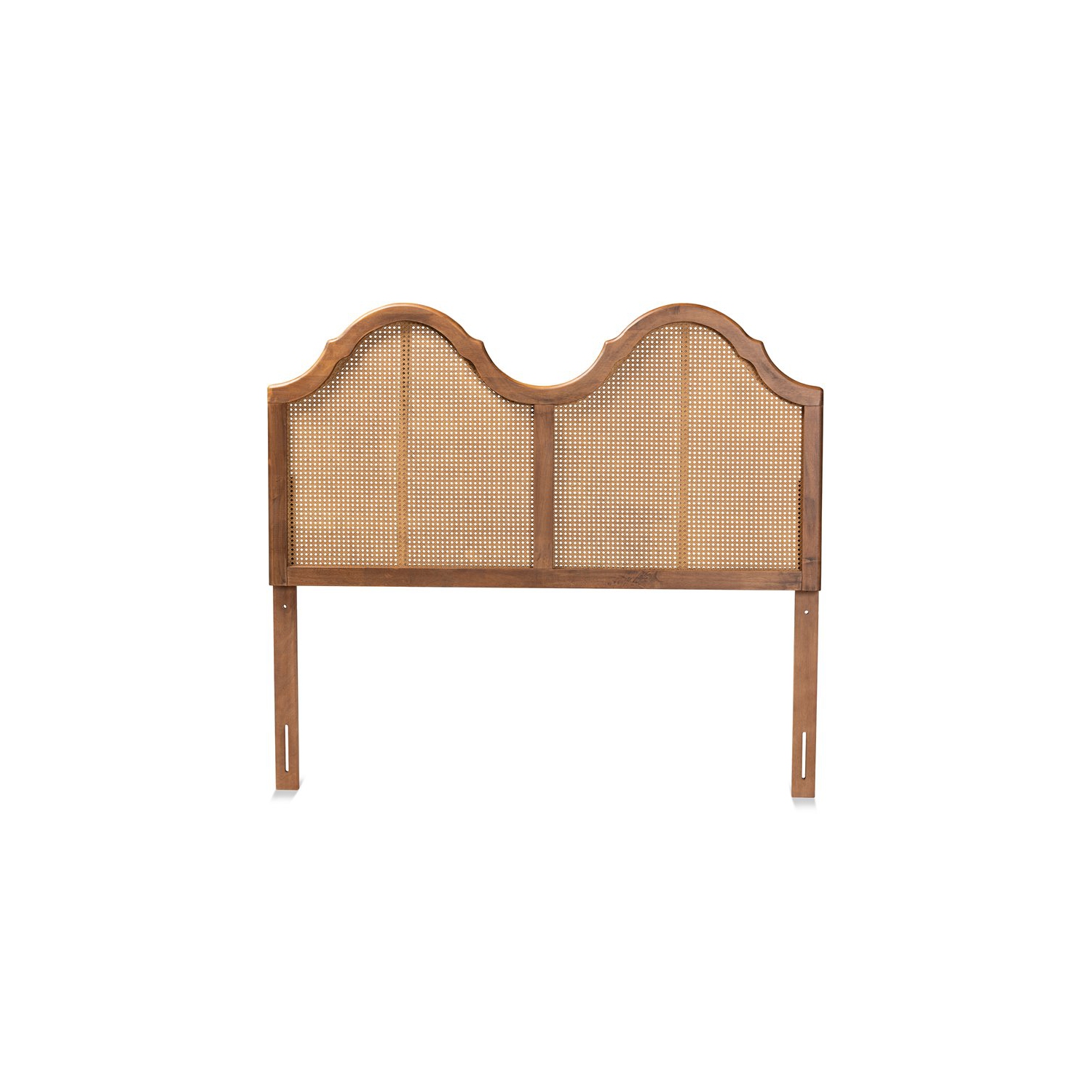 Baxton Studio – tête de lit double en rotin et en bois au fini noyer Hazel