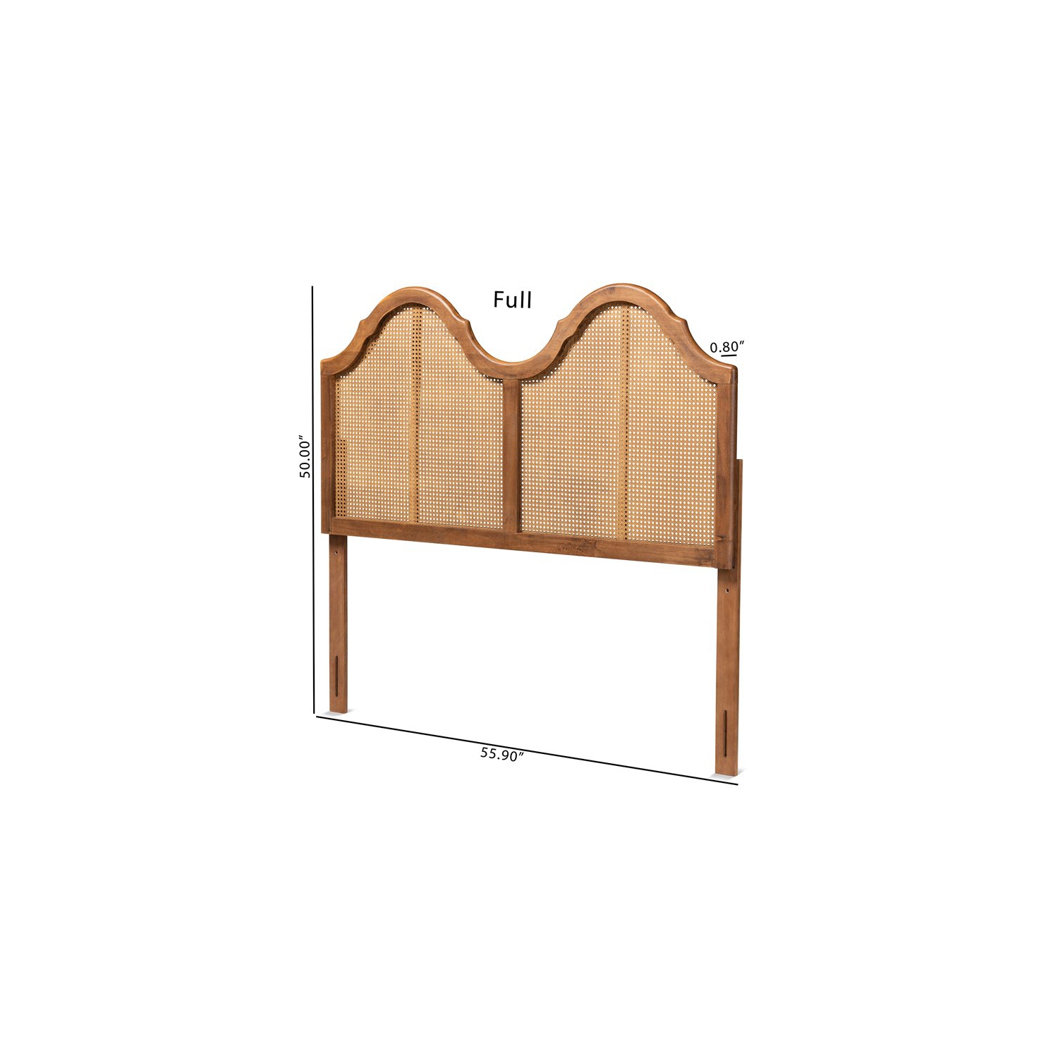 Baxton Studio – tête de lit double en rotin et en bois au fini noyer Hazel