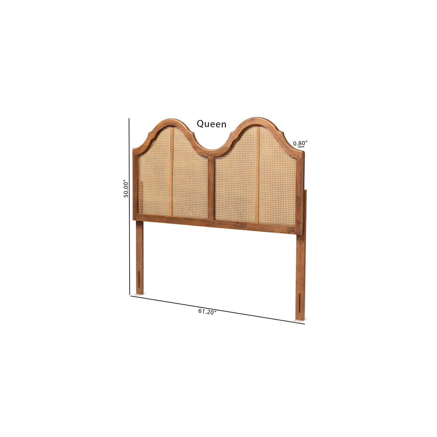 Baxton Studio – tête de lit double en rotin et en bois au fini noyer Hazel