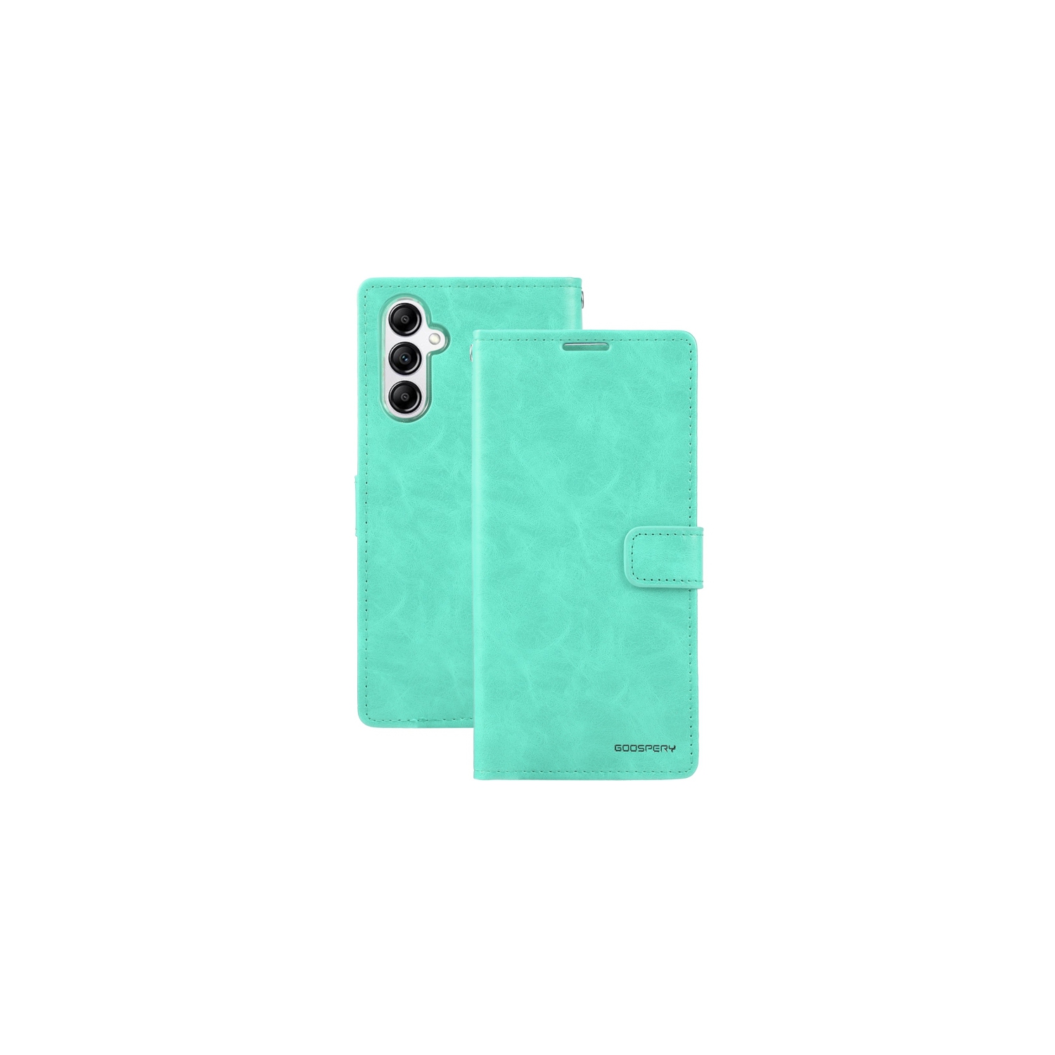 TopSave Goospery BLUEMOON Fente pour Carte avec Clip Magnétique Portefeuille Folio en Cuir Flip pour Samsung Galaxy A14 6.6", Bleu sarcelle