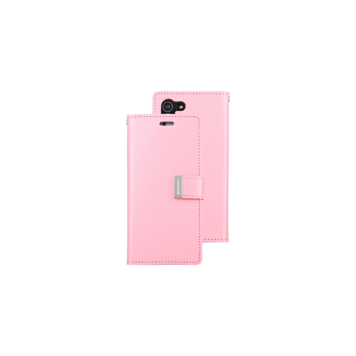 TopSave Goospery RICH MAX(5) Fente pour carte avec clip magnétique en cuir Folio Wallet Flip pour Samsung Galaxy 14 6.6", Baby Pink