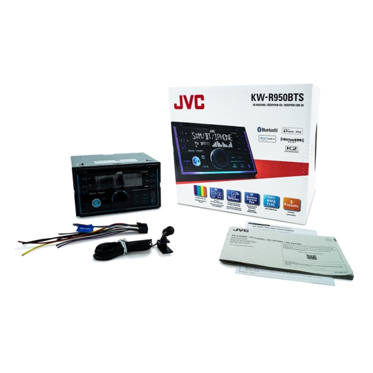 JVC KW-R950BTS - Radio/Multimedia Receiver with CD Player and Bluetooth, For Car, Black