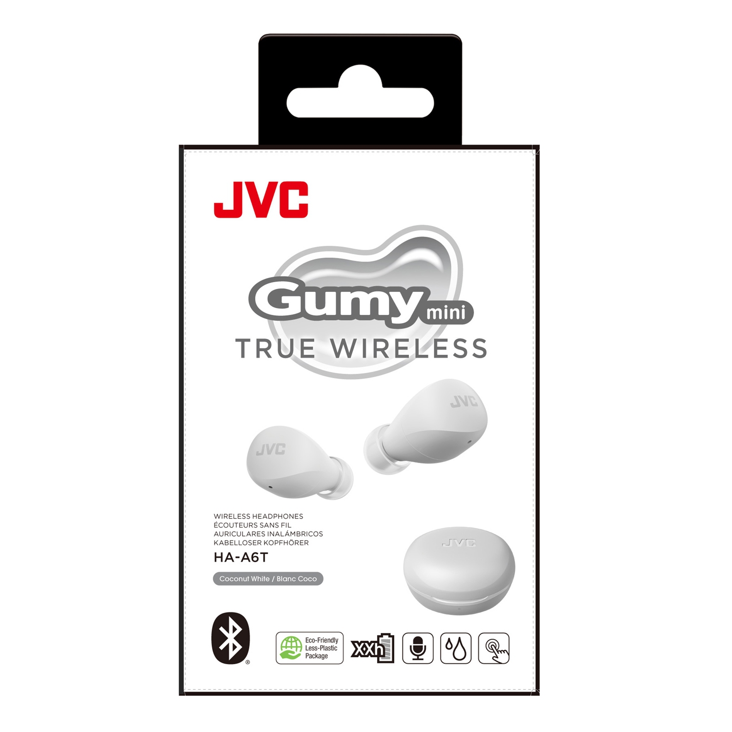 JVC HA-A6T-W - In-Ear Wireless Headphones, Bluetooth 5.1, With Charging Box and Touch Control, White