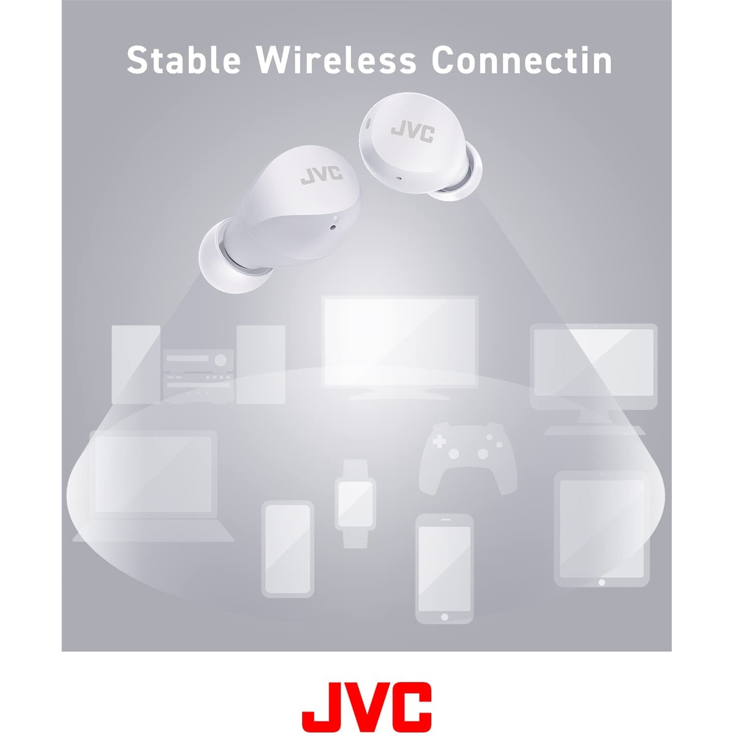JVC HA-A6T-W - In-Ear Wireless Headphones, Bluetooth 5.1, With Charging Box and Touch Control, White