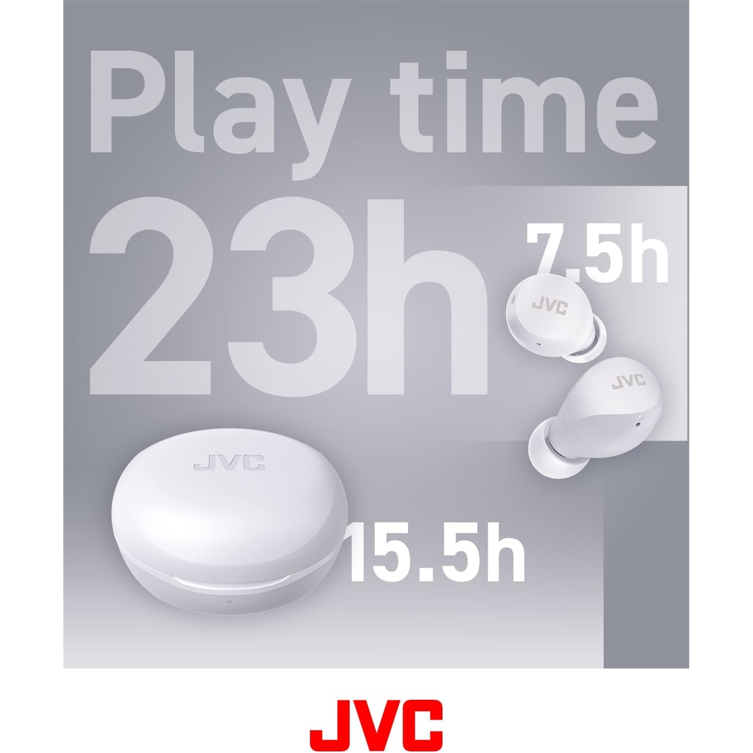 JVC HA-A6T-W - In-Ear Wireless Headphones, Bluetooth 5.1, With Charging Box and Touch Control, White