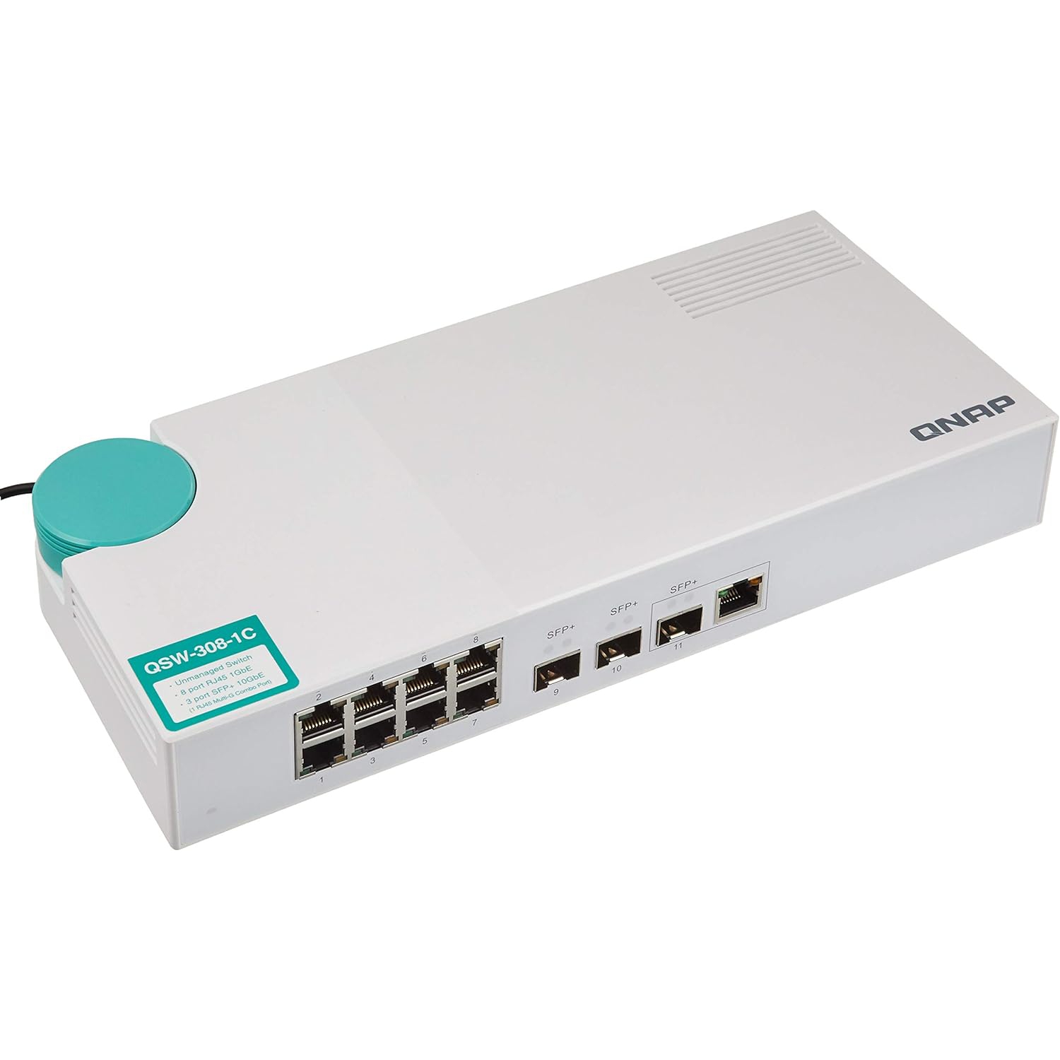 QNAP – Commutateur QSW-308-1C 10GbE, 3 ports 10G SFP+ et commutateur non géré Gigabit à 8 ports