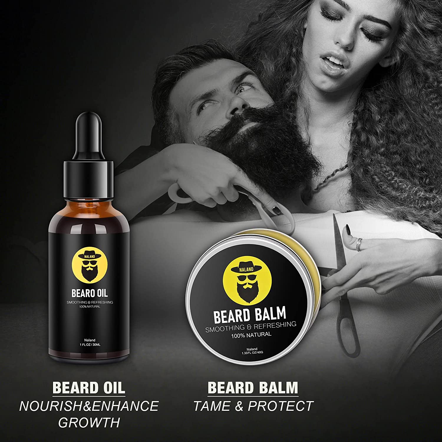 A|M Ushai Beard Straightener Kit, Beard Growth Grooming Kit, Beard Straightener, Beard Growth Oil, Beard Wash Shampoo, Conditioner, Balm, Wax, Comb,