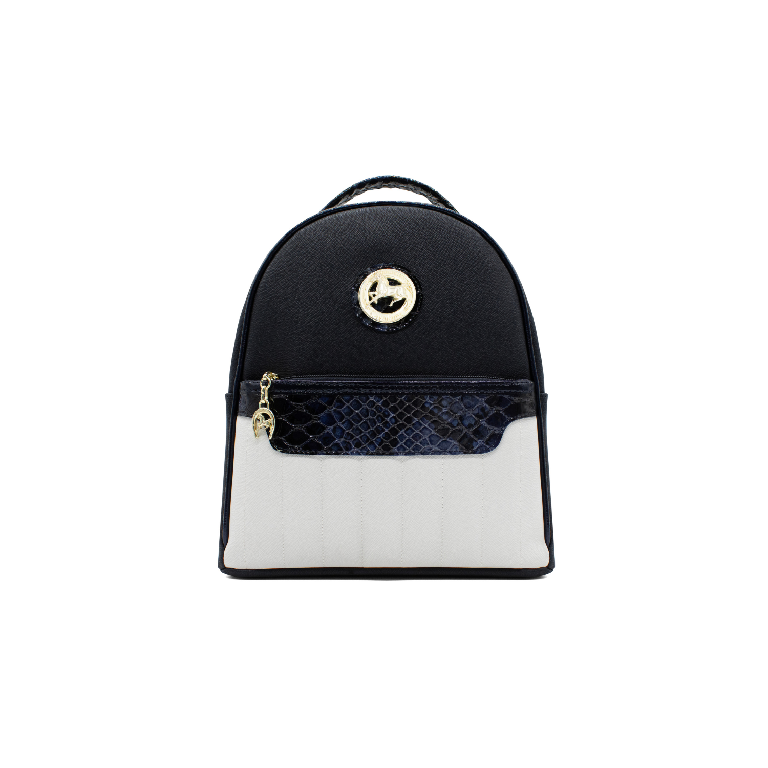 Cavalinho Grace Backpack Navy / White - Leather and Canvas