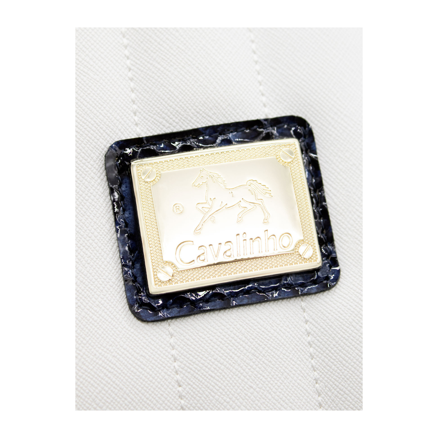 Cavalinho Grace Backpack - White and Navy - Leather and Canvas