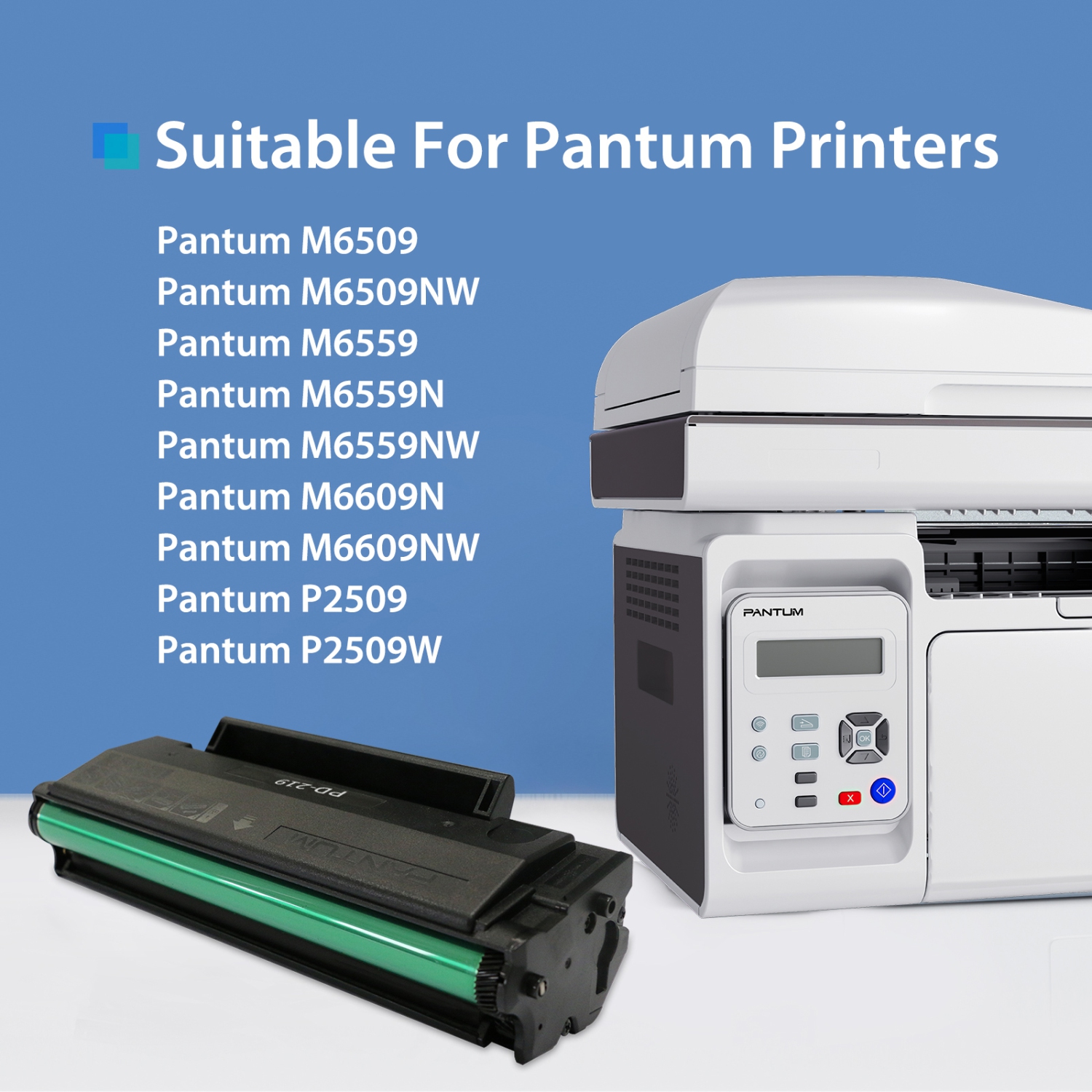 Pantum PD-219 Cartouche de toner noir à rendement standard d'origine pour Pantum P2509 P2509W M6559 M6559NW