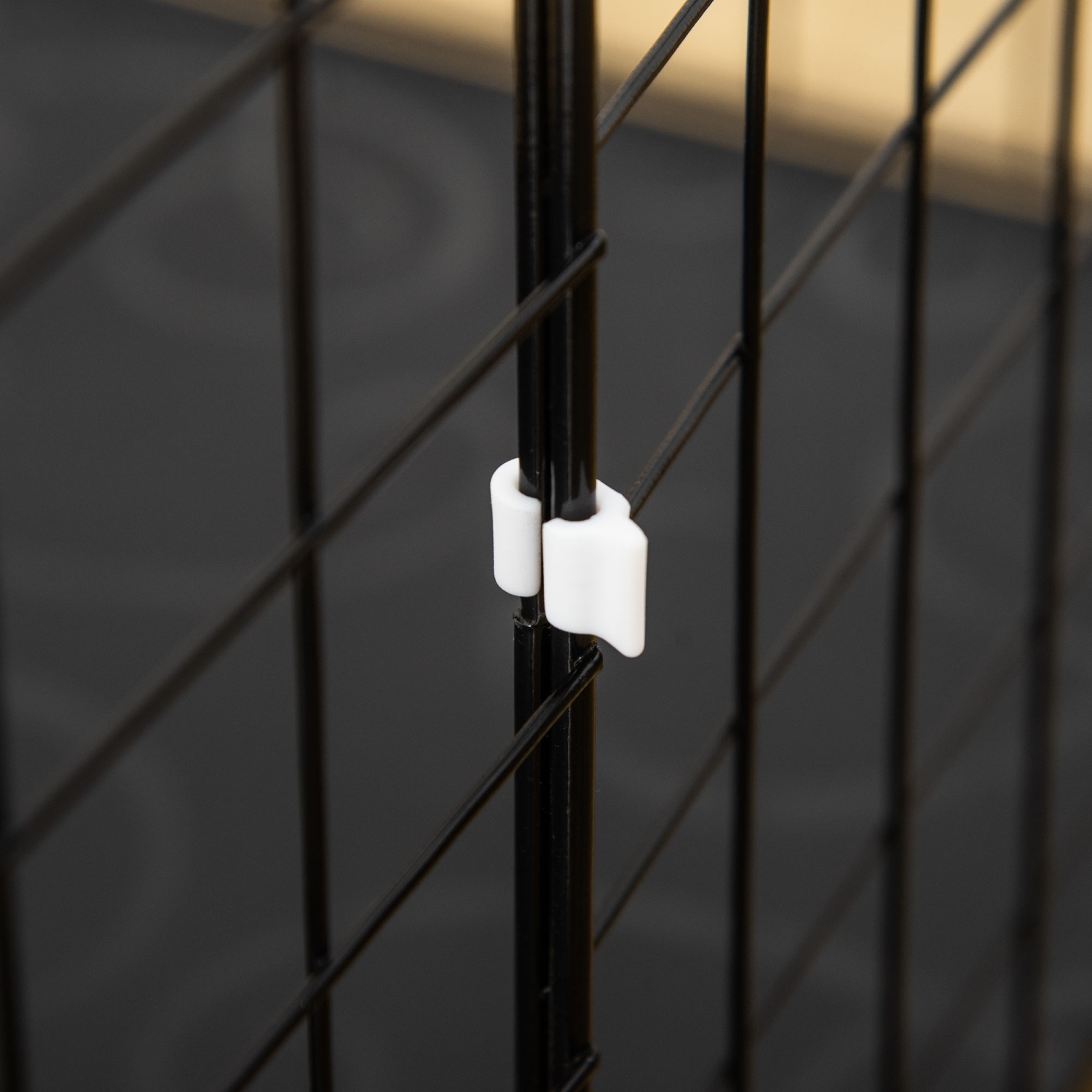 PawHut Pet Playpen, Guinea Pig Playpen, Customizable Rabbit Cage, Portable Metal Wire Pet Small Animal Fence with Door for Chinchilla, Ferret, Indoor