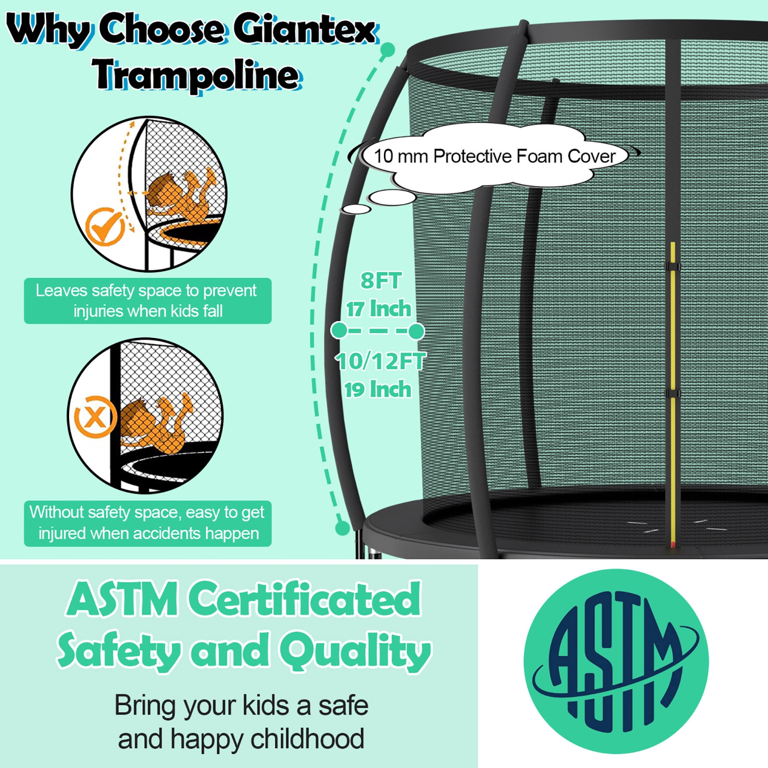 Gymax 10FT Recreational Trampoline w/ Ladder Enclosure Net Safety Pad Outdoor