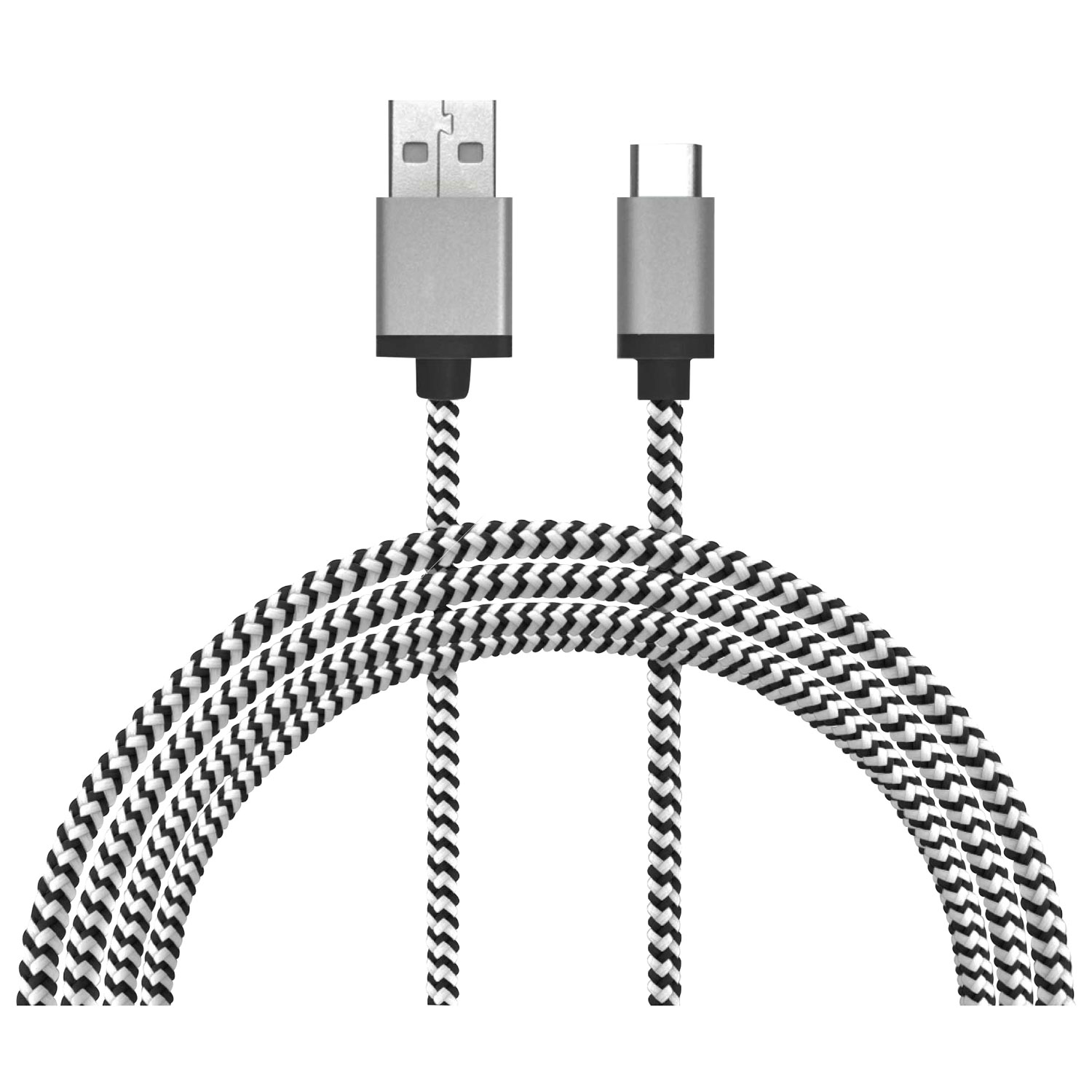 Câble USB-A/ USB-C de 0,3 m de LBT (LBTBW0101) - Noir/Blanc