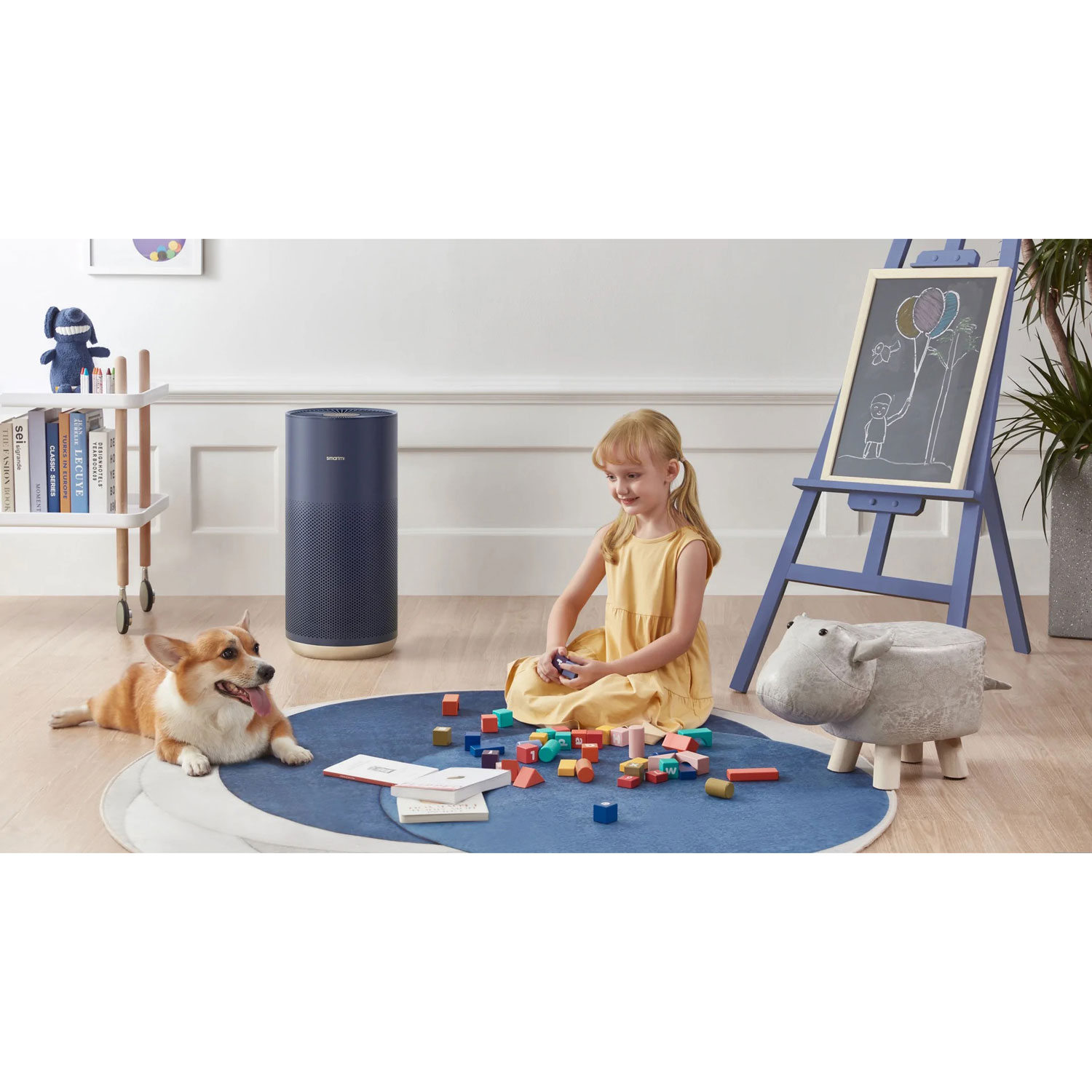 Purificateur d'air 2 Smartmi avec filtre HEPA et stérilisation UV - 484 pi² - Bleu foncé