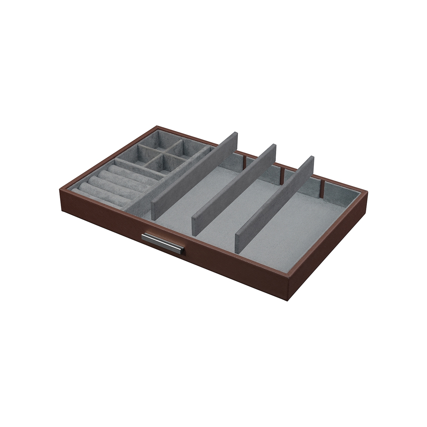 Arolly Multi-Functional Leatherette Valet Tray Dresser with Pull Out Drawer for Phone, Coins, Watches, Jewelry, Cufflinks, Keys and Other