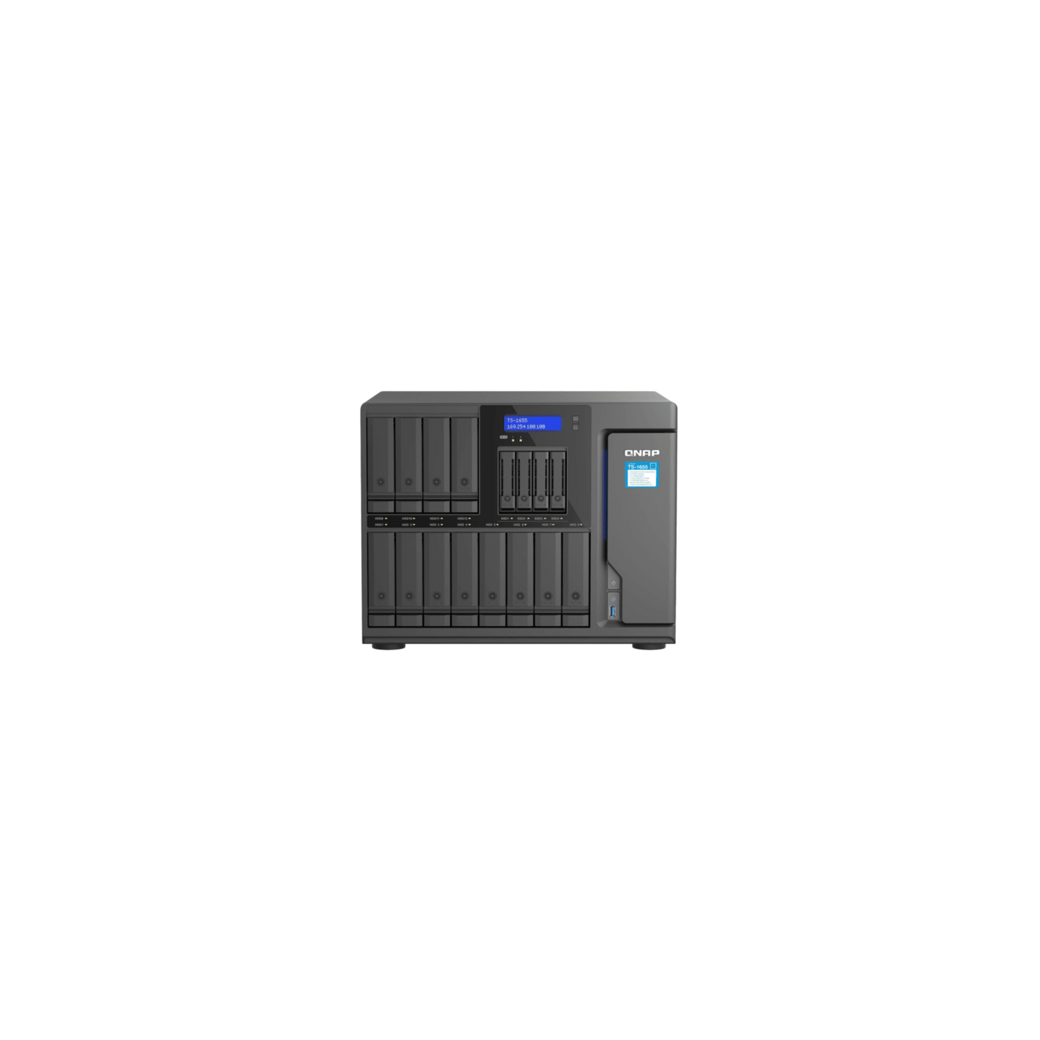 QNAP TS-1655-8G-US 16 Bay haute performance et NAS hybride haute capacité avec processeur 8 cœurs Intel® Atom®, double 2,5GbE et disponibilité à long