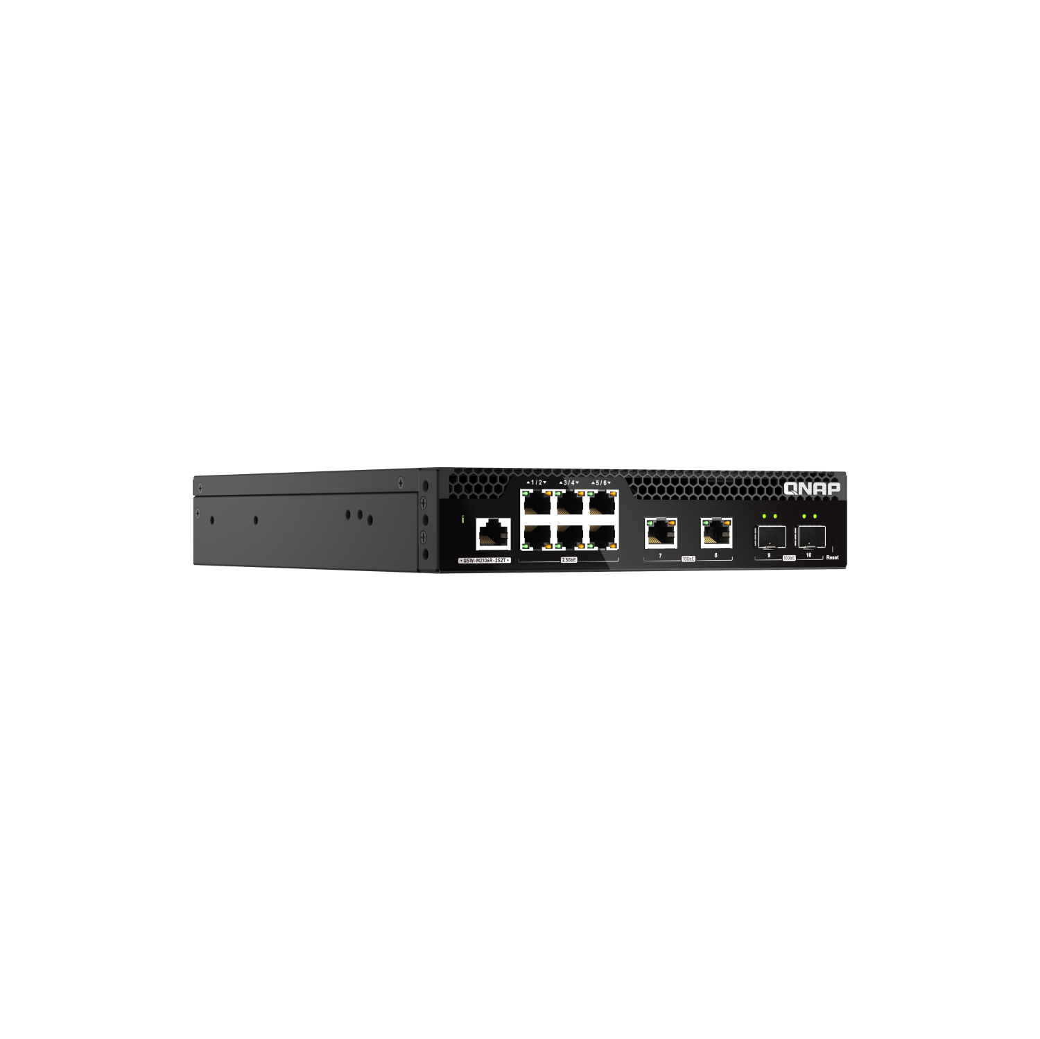 QNAP – Commutateur de réseau géré QSW-M2106R-2S2T-US à 10 ports 10GbE et 2,5 GbE. Couche 2, Gestion Web, Bureau/étagère