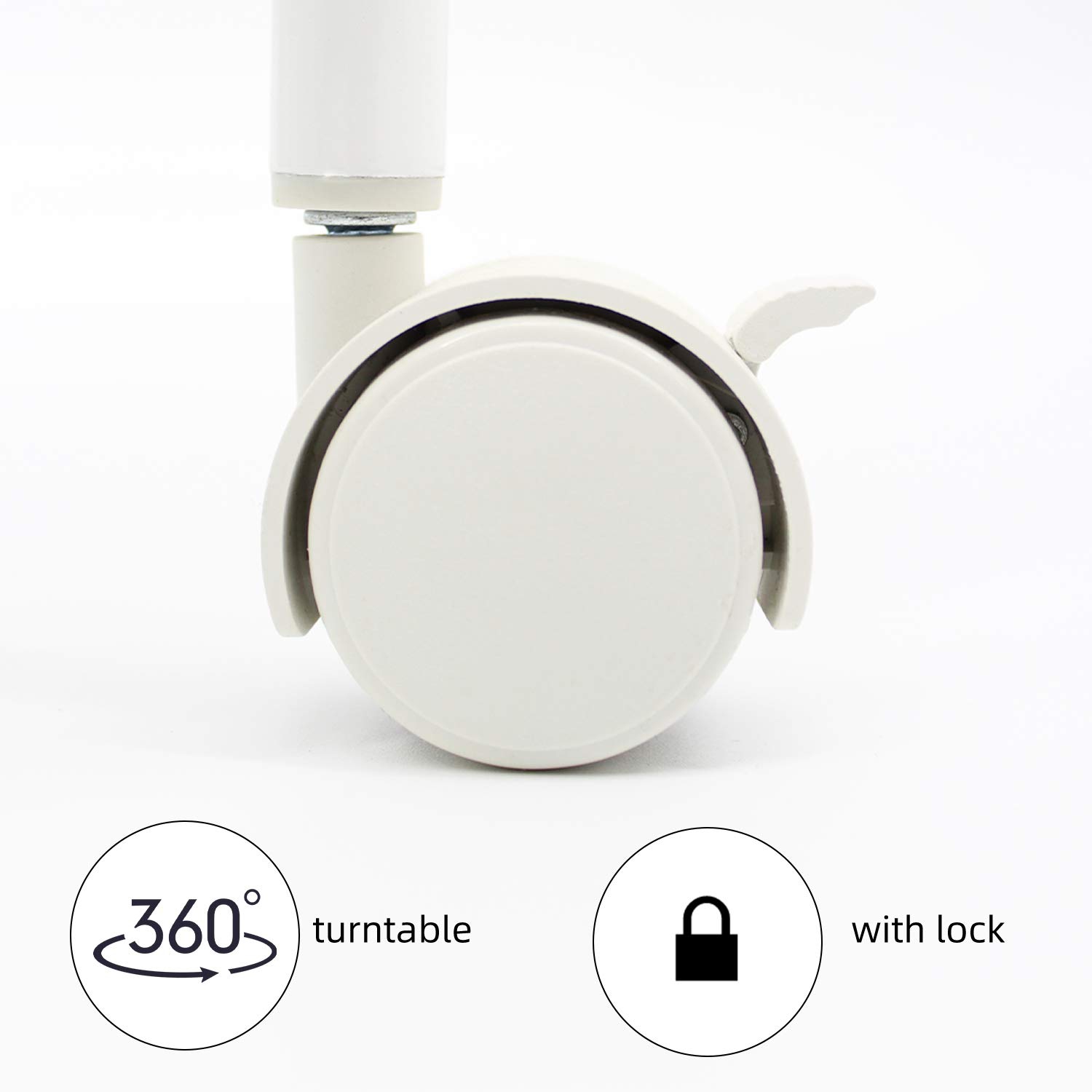 3-Tier Rolling Utility Storage Rack Cart on Wheels, Trolley Craft cart, Multi-Purpose Organizer Shelf, White