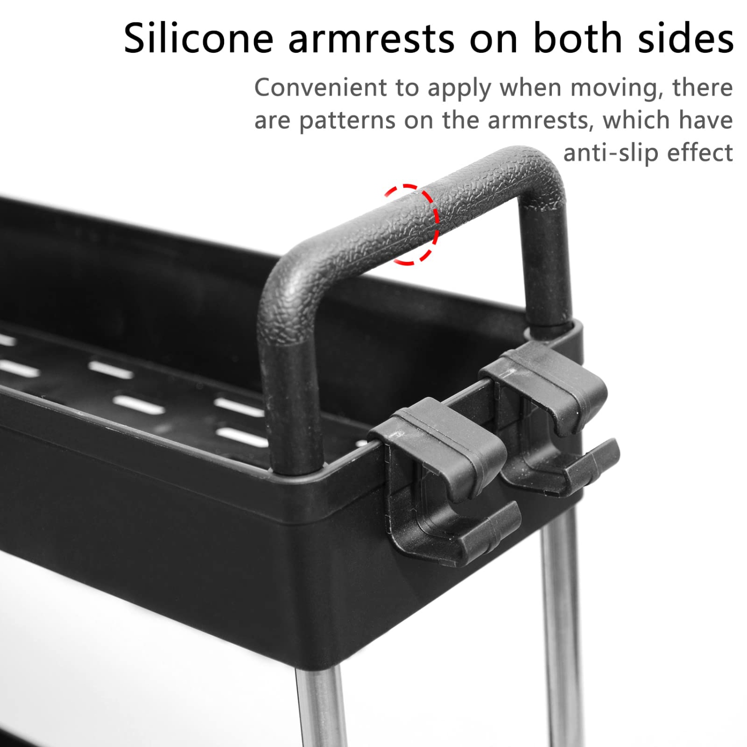 Chariot utilitaire à 3 niveaux avec étagère de rangement mince chariot roulant avec roulettes convenant à la cuisine/chambre à coucher/salon/salle de