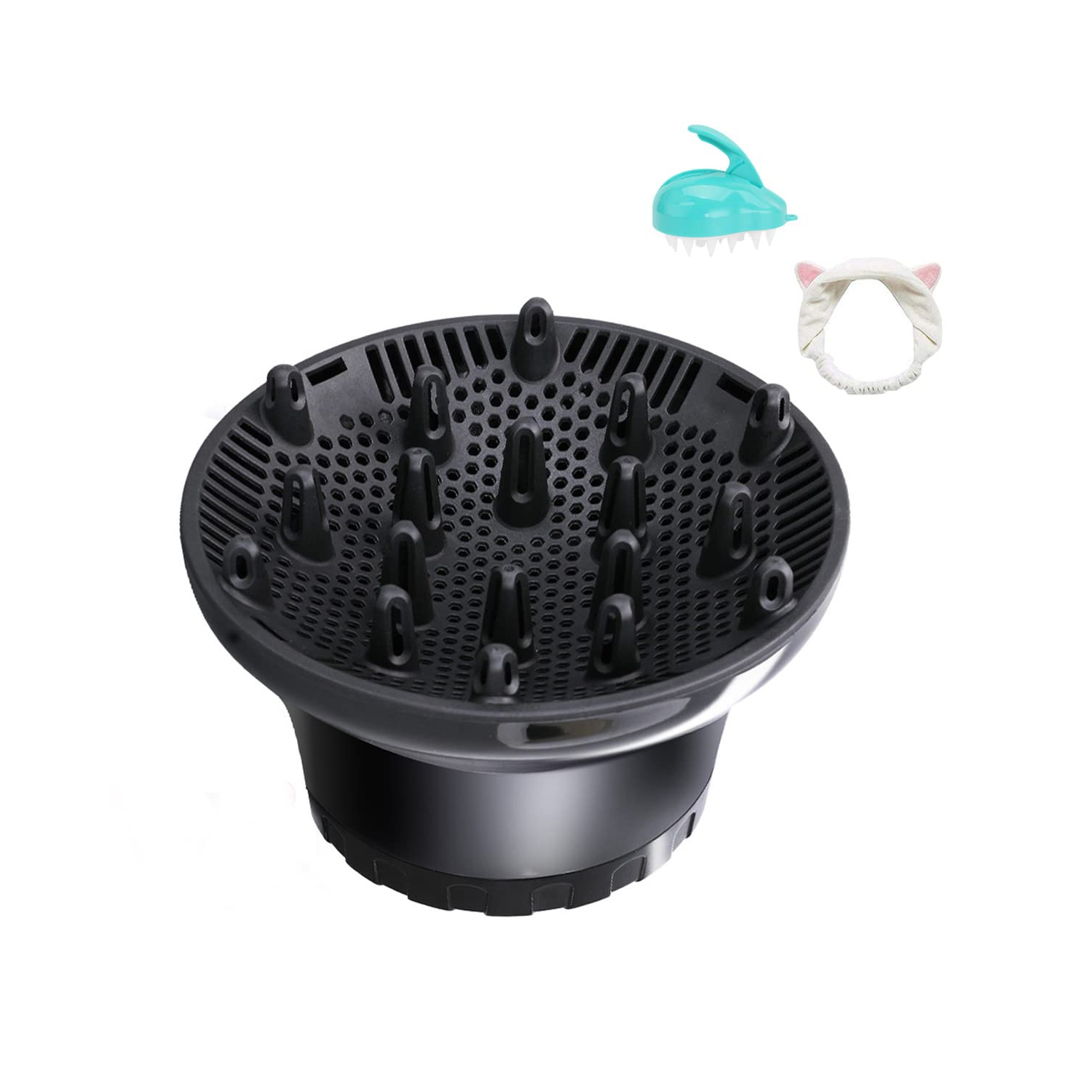 Universal Hair Diffuser Hair Dryer Diffuser Attachment for Curly Wave Thick and Nature Hair Profession Blow Dryer Diffuser Attachment Use Honeycomb Element Adjustable to 1.4-2.6 in