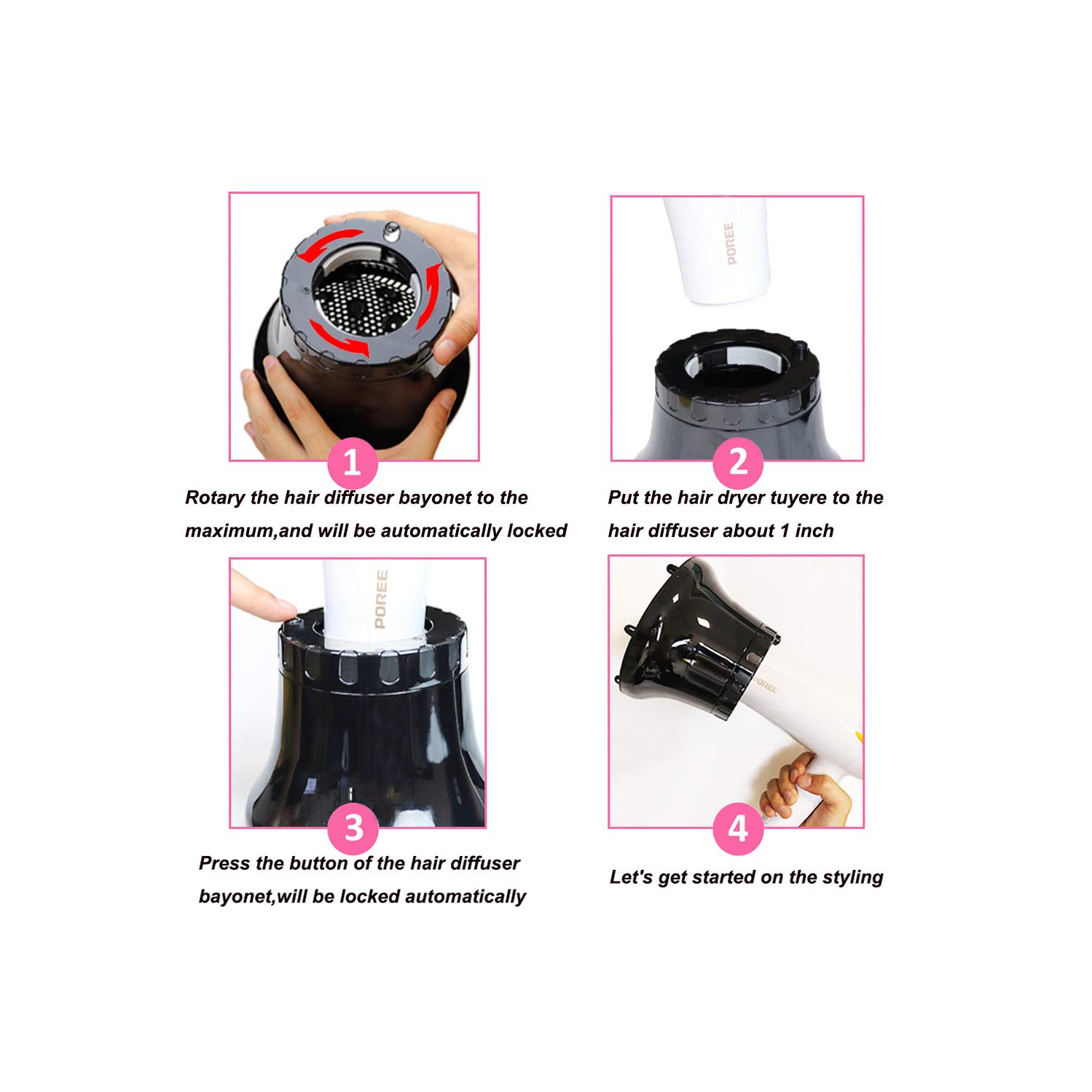 Diffuseur pour sèche-cheveux universel pour cheveux Curly Wave, accessoire pour sèche-cheveux épais et naturel utilise un élément en nid d'abeille