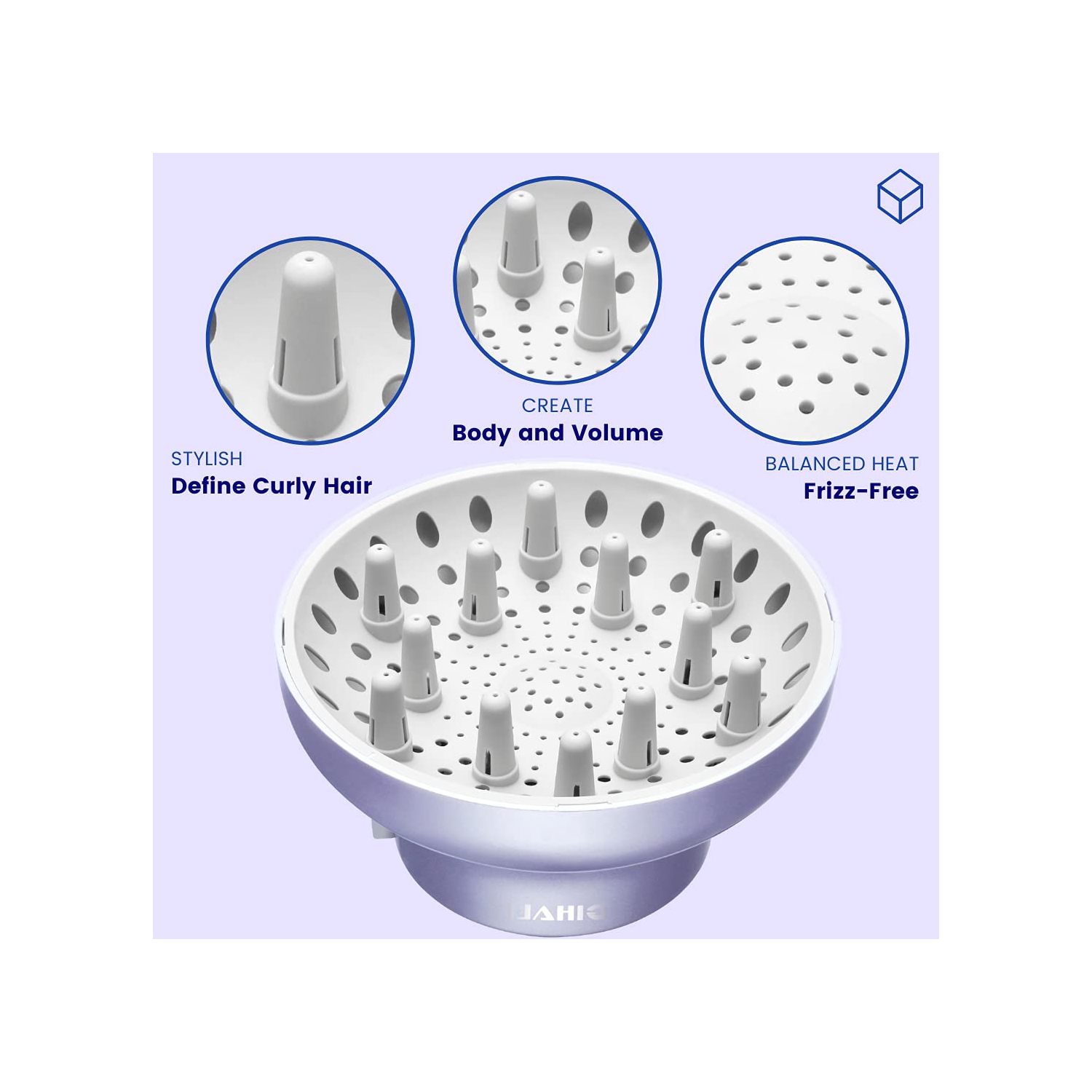 Universal Hair Diffuser “Super Sturdy” 4.4-6.6 cm for Natural Curly and Wavy Hair, Hair Dryer Attachment