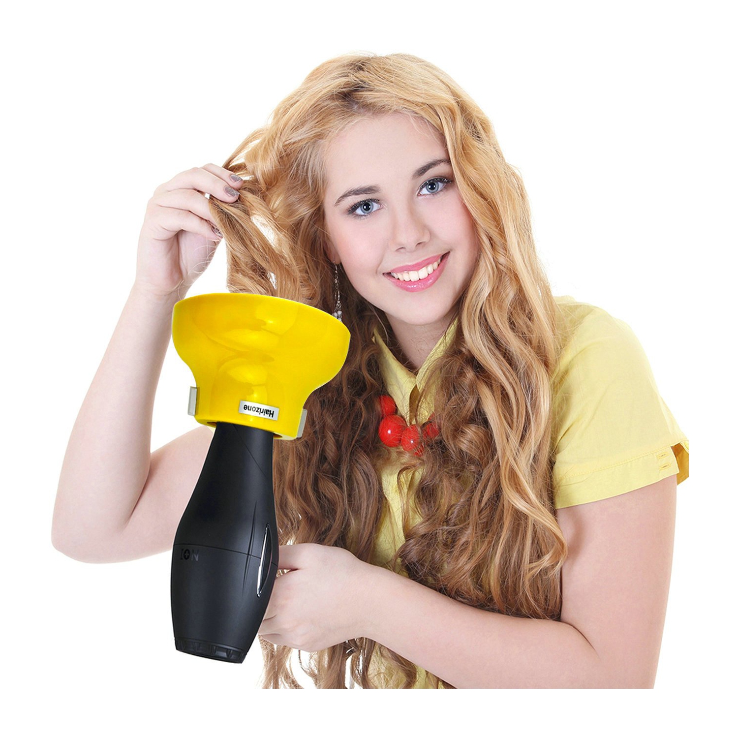 Universal Hair Diffuser Adaptable for Blow Dryers with D-1.7- Inch to 2.6-Inch for Curly or Wavy Hair, Lemon